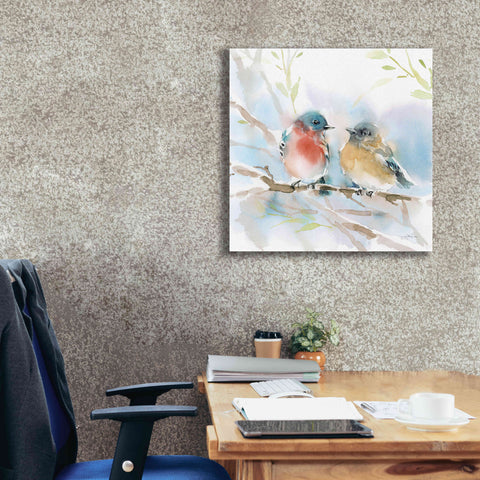 Image of 'Bluebird Pair in Spring' by Katrina Pete, Giclee Canvas Wall Art,26x26