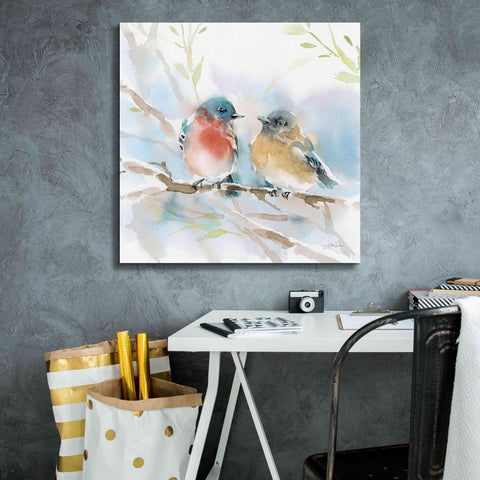 Image of 'Bluebird Pair in Spring' by Katrina Pete, Giclee Canvas Wall Art,26x26