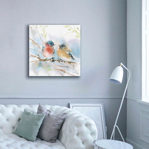 Image of 'Bluebird Pair in Spring' by Katrina Pete, Giclee Canvas Wall Art,37x37