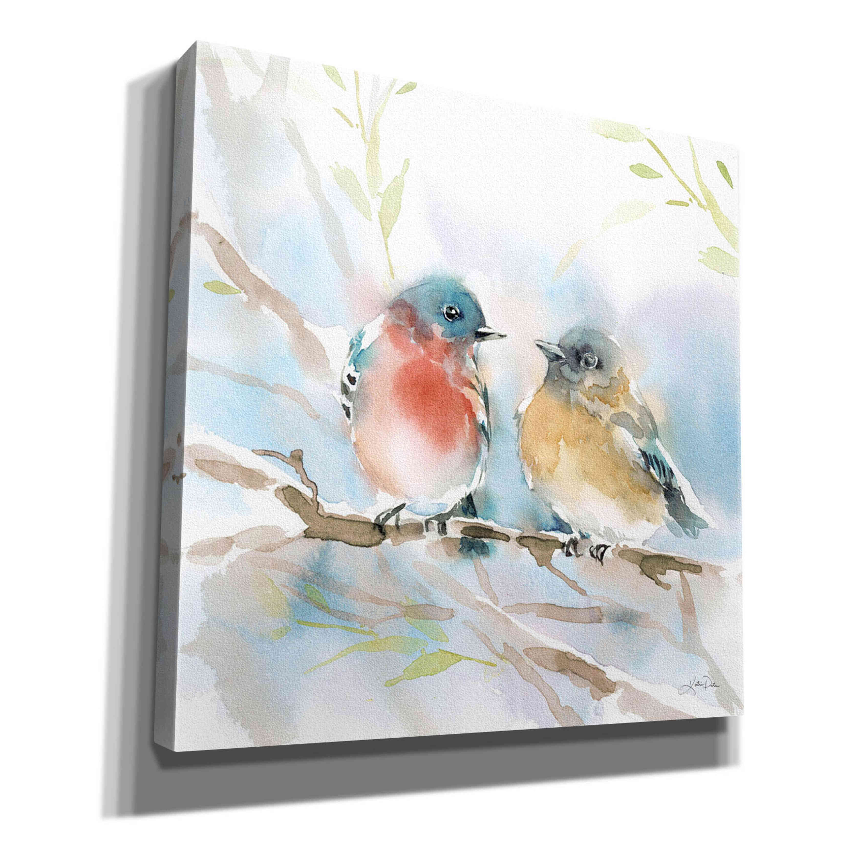 'Bluebird Pair in Spring' by Katrina Pete, Giclee Canvas Wall Art