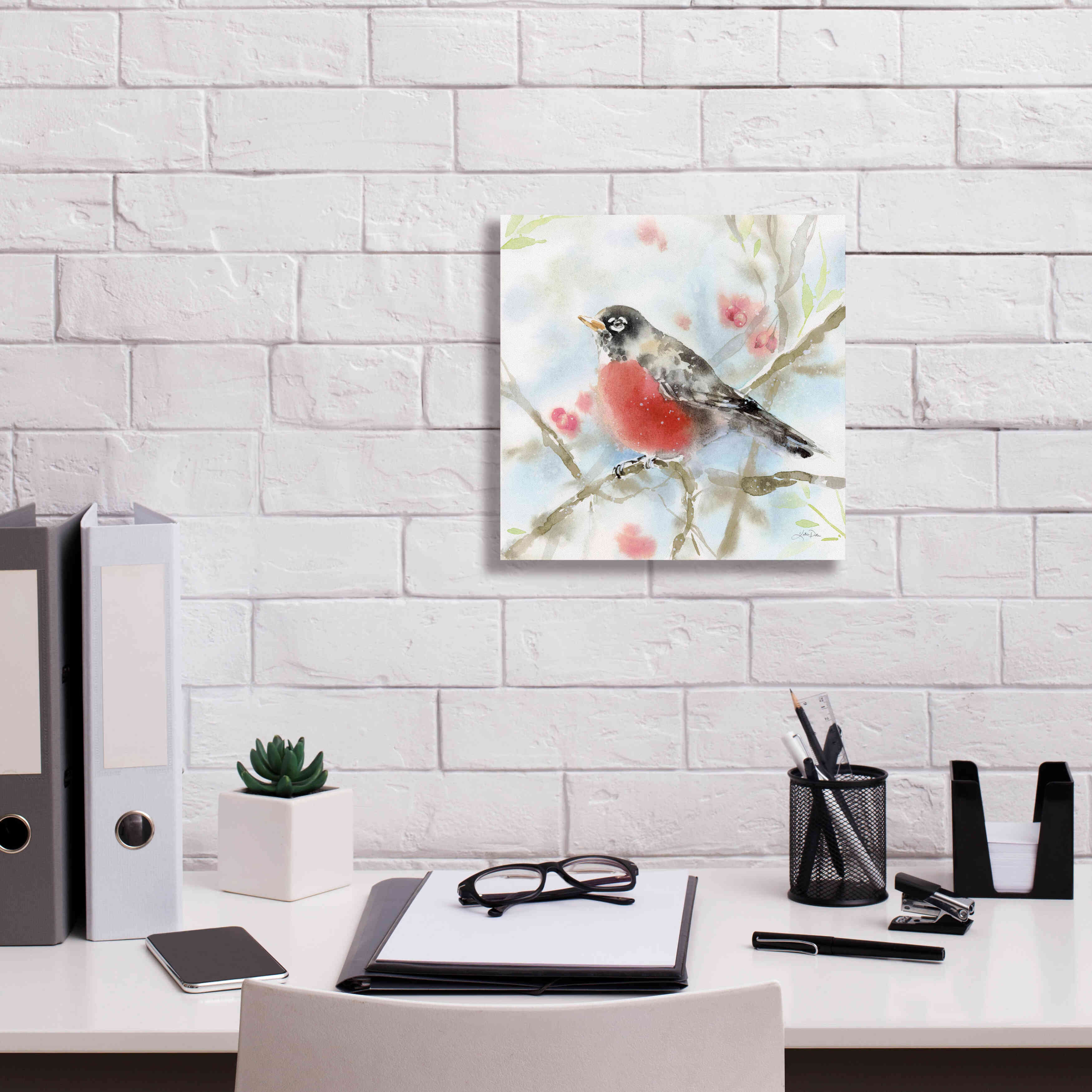 'Spring Robin' by Katrina Pete, Giclee Canvas Wall Art,12x12