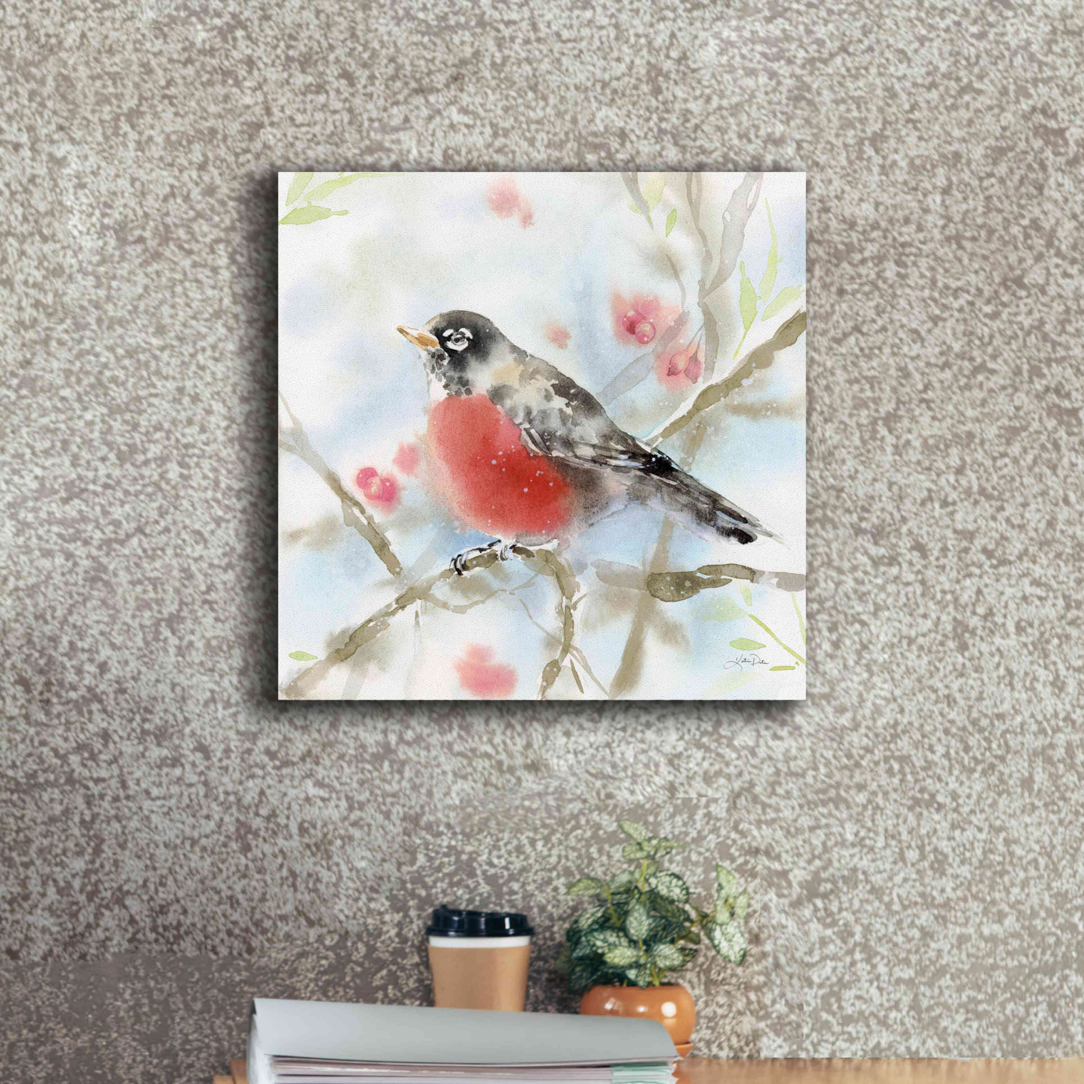 'Spring Robin' by Katrina Pete, Giclee Canvas Wall Art,18x18