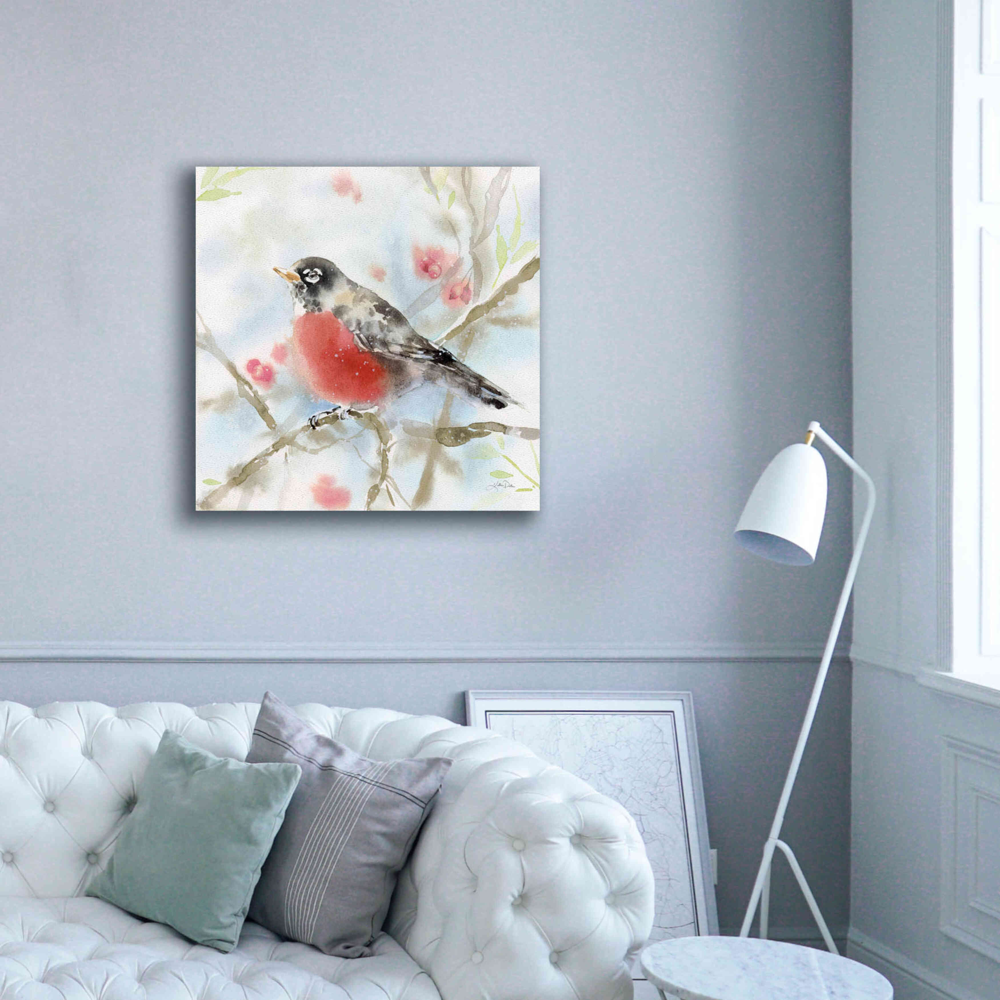 'Spring Robin' by Katrina Pete, Giclee Canvas Wall Art,37x37
