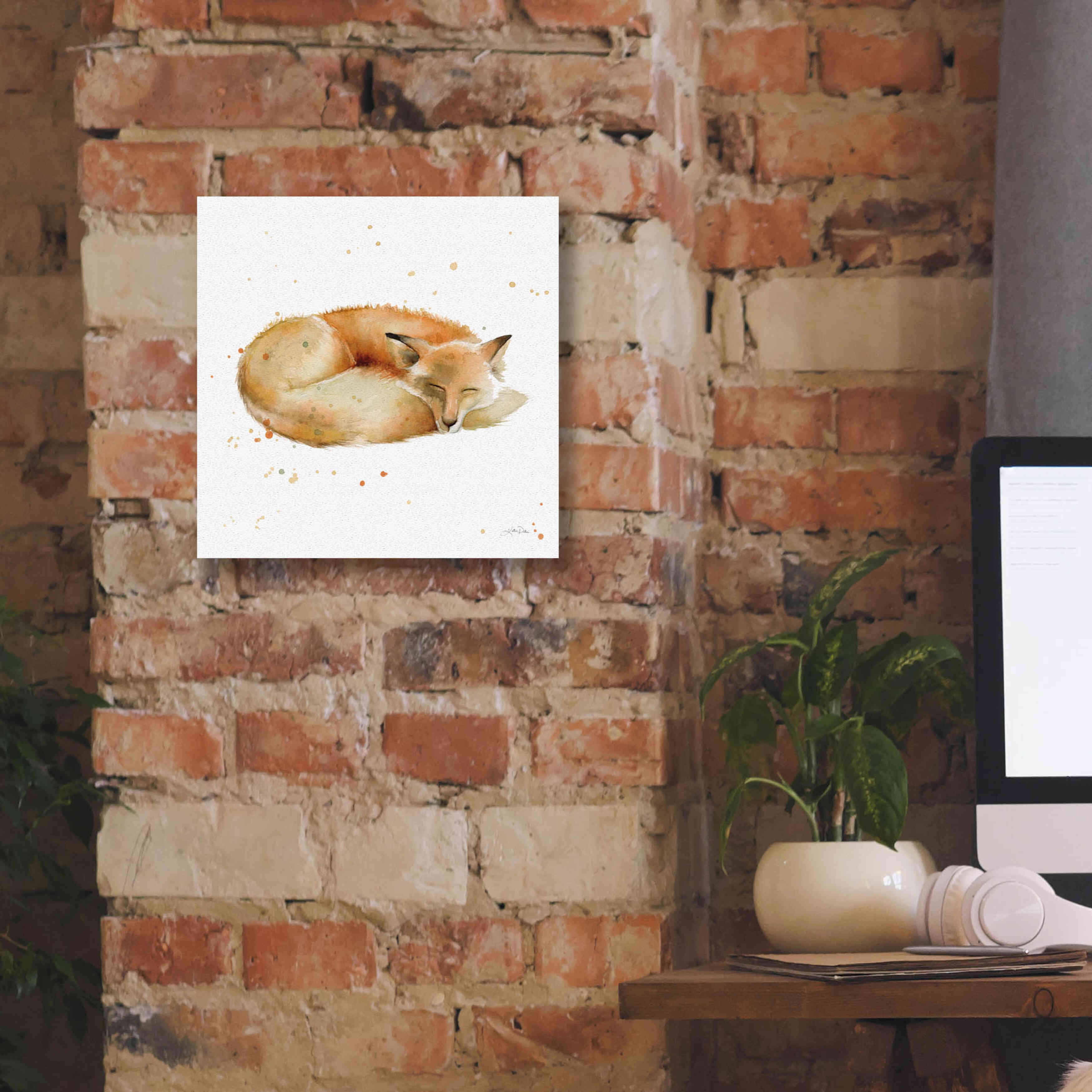 'Sleeping Fox' by Katrina Pete, Giclee Canvas Wall Art,12x12