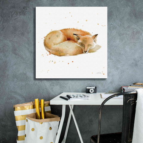 Image of 'Sleeping Fox' by Katrina Pete, Giclee Canvas Wall Art,26x26