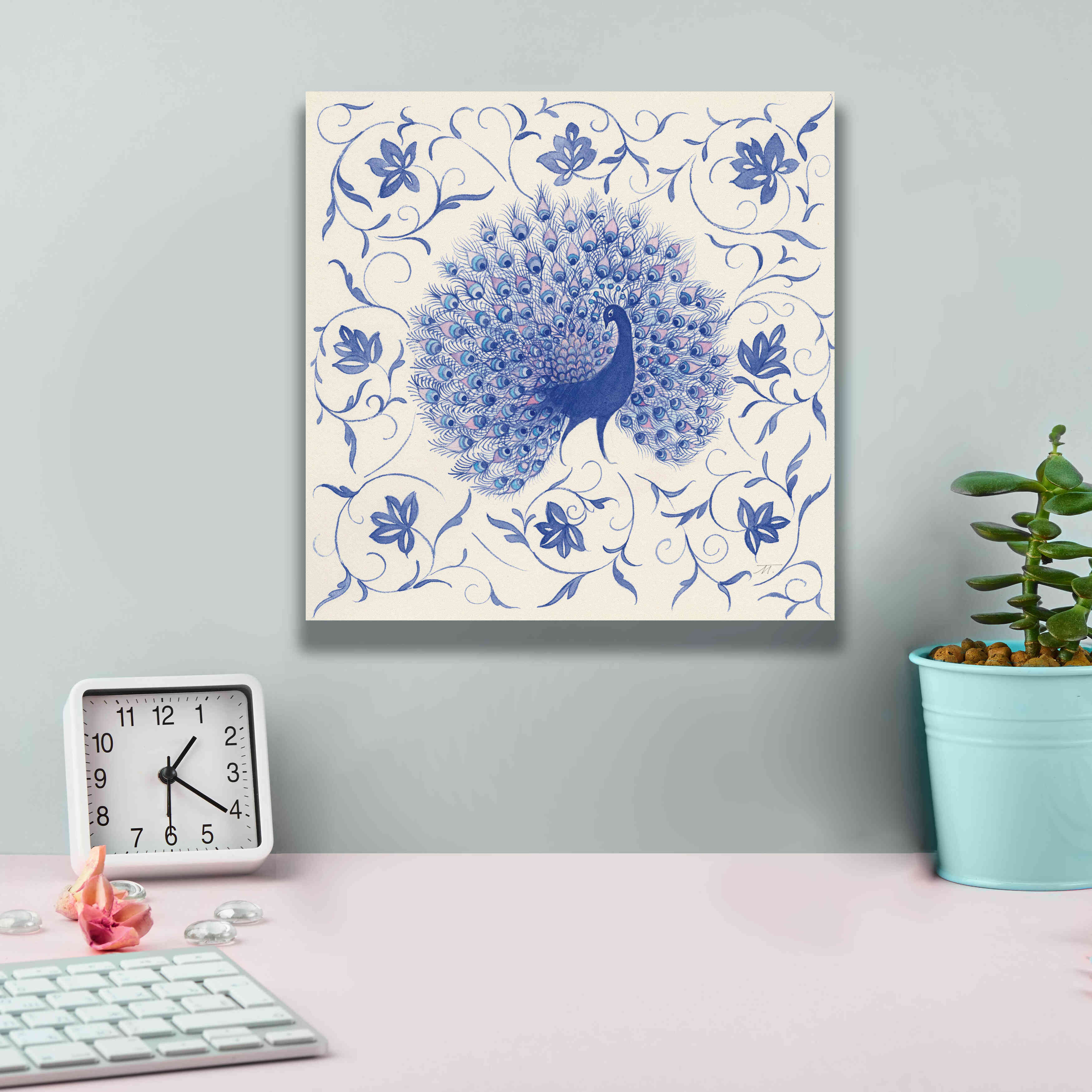 'Peacock Garden I' by Miranda Thomas, Giclee Canvas Wall Art,12x12