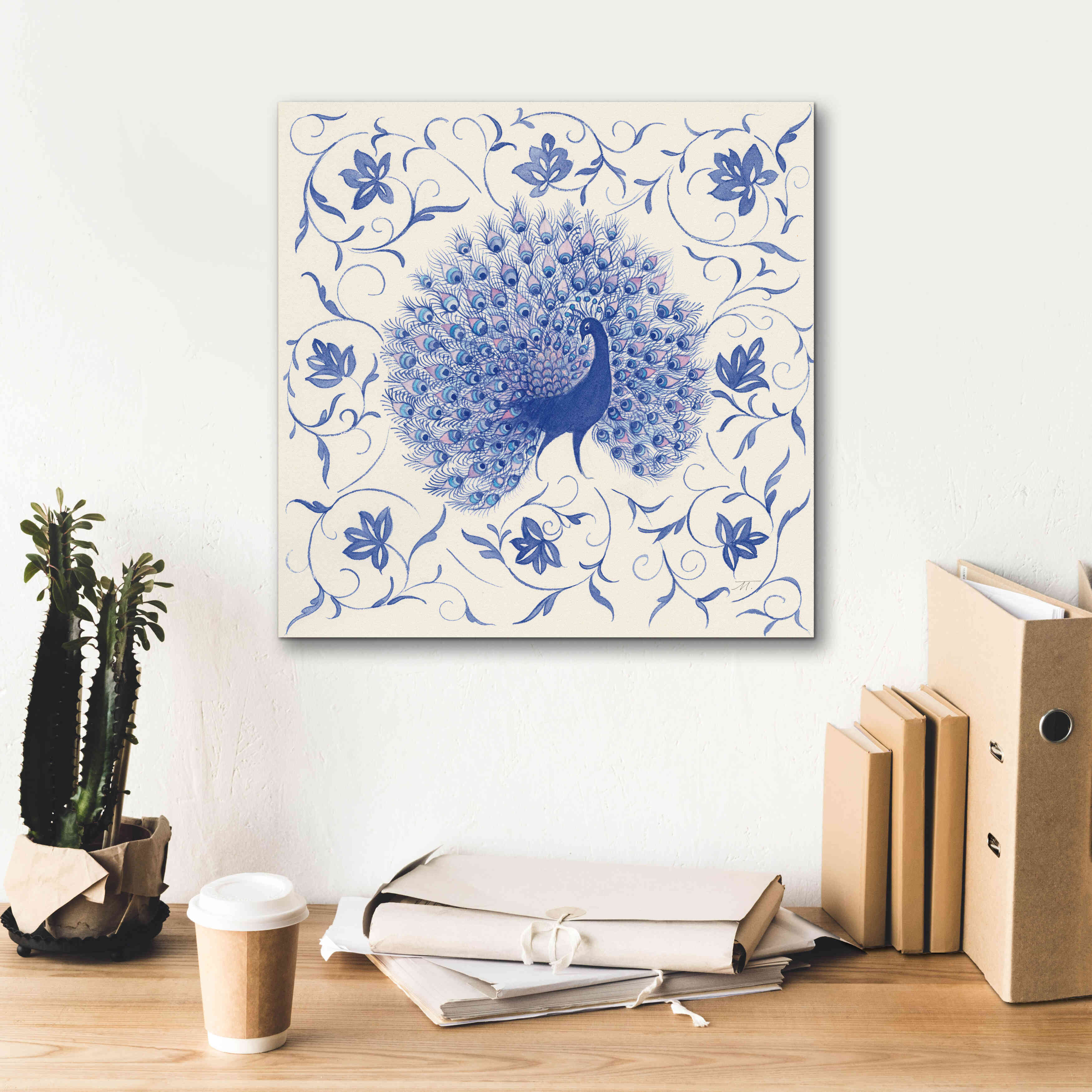 'Peacock Garden I' by Miranda Thomas, Giclee Canvas Wall Art,18x18