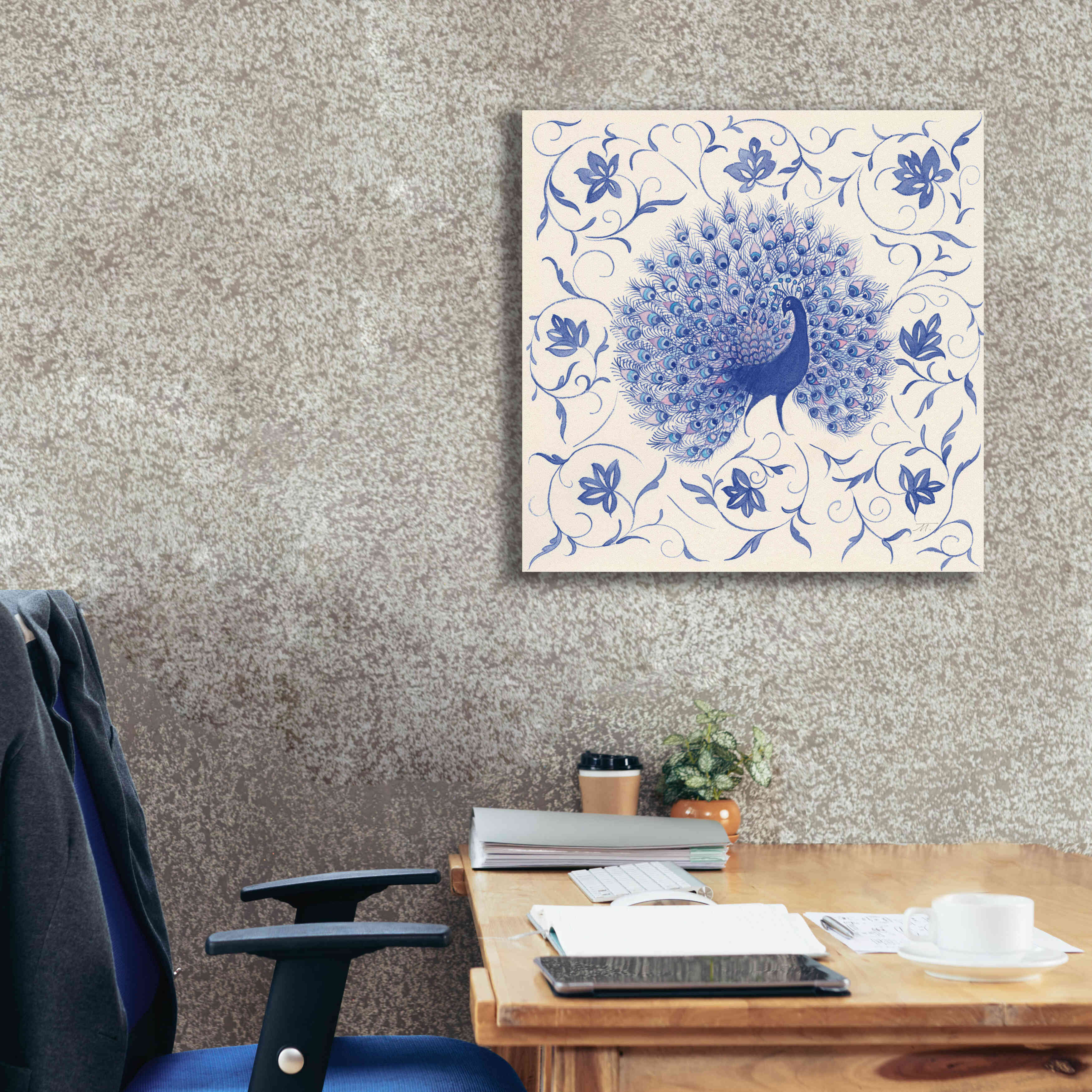 'Peacock Garden I' by Miranda Thomas, Giclee Canvas Wall Art,26x26