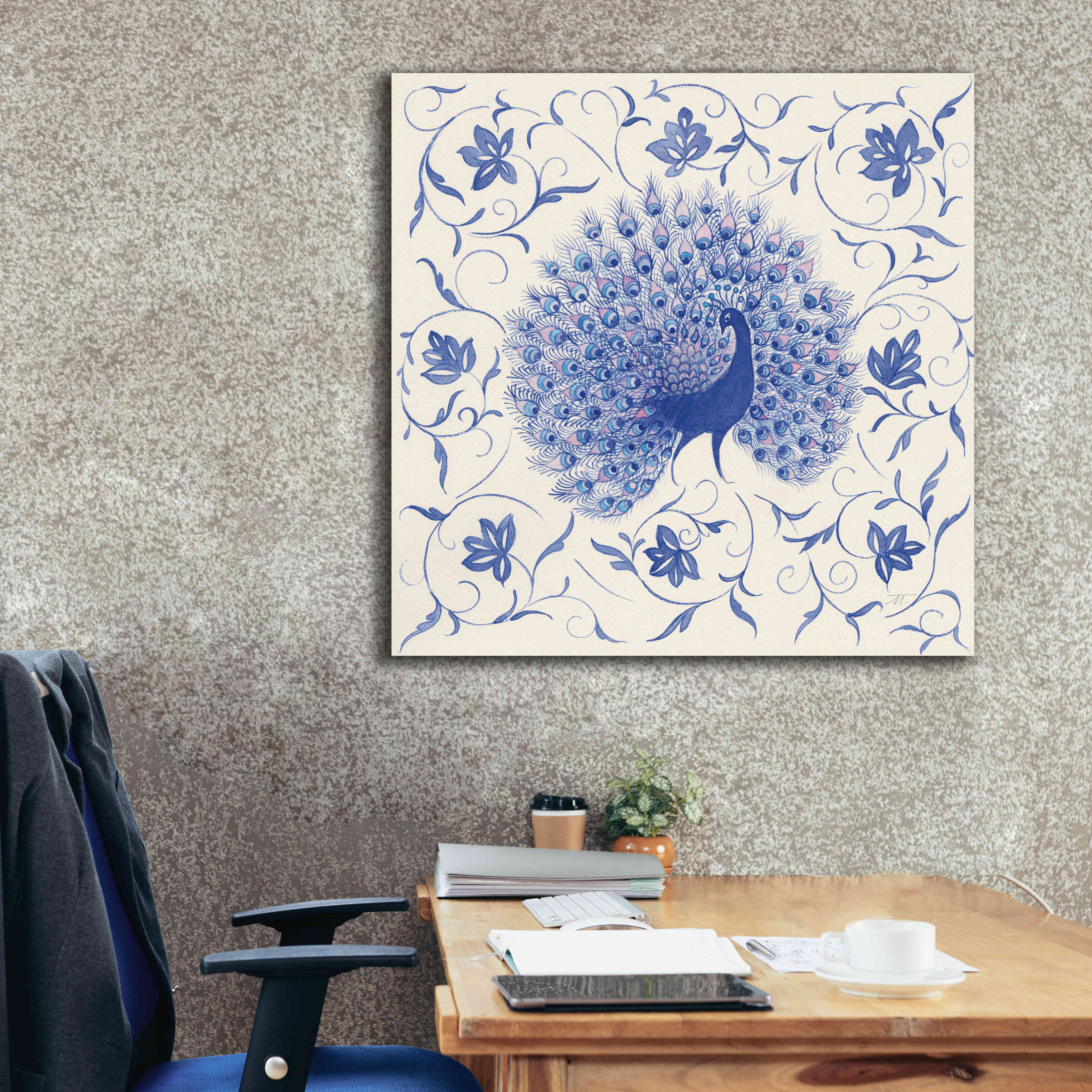 'Peacock Garden I' by Miranda Thomas, Giclee Canvas Wall Art,37x37