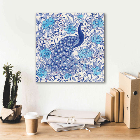 Image of 'Peacock Garden III' by Miranda Thomas, Giclee Canvas Wall Art,18x18