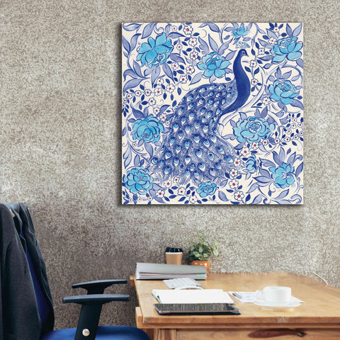 Image of 'Peacock Garden III' by Miranda Thomas, Giclee Canvas Wall Art,37x37