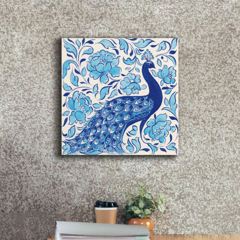 Image of 'Peacock Garden IV' by Miranda Thomas, Giclee Canvas Wall Art,18x18