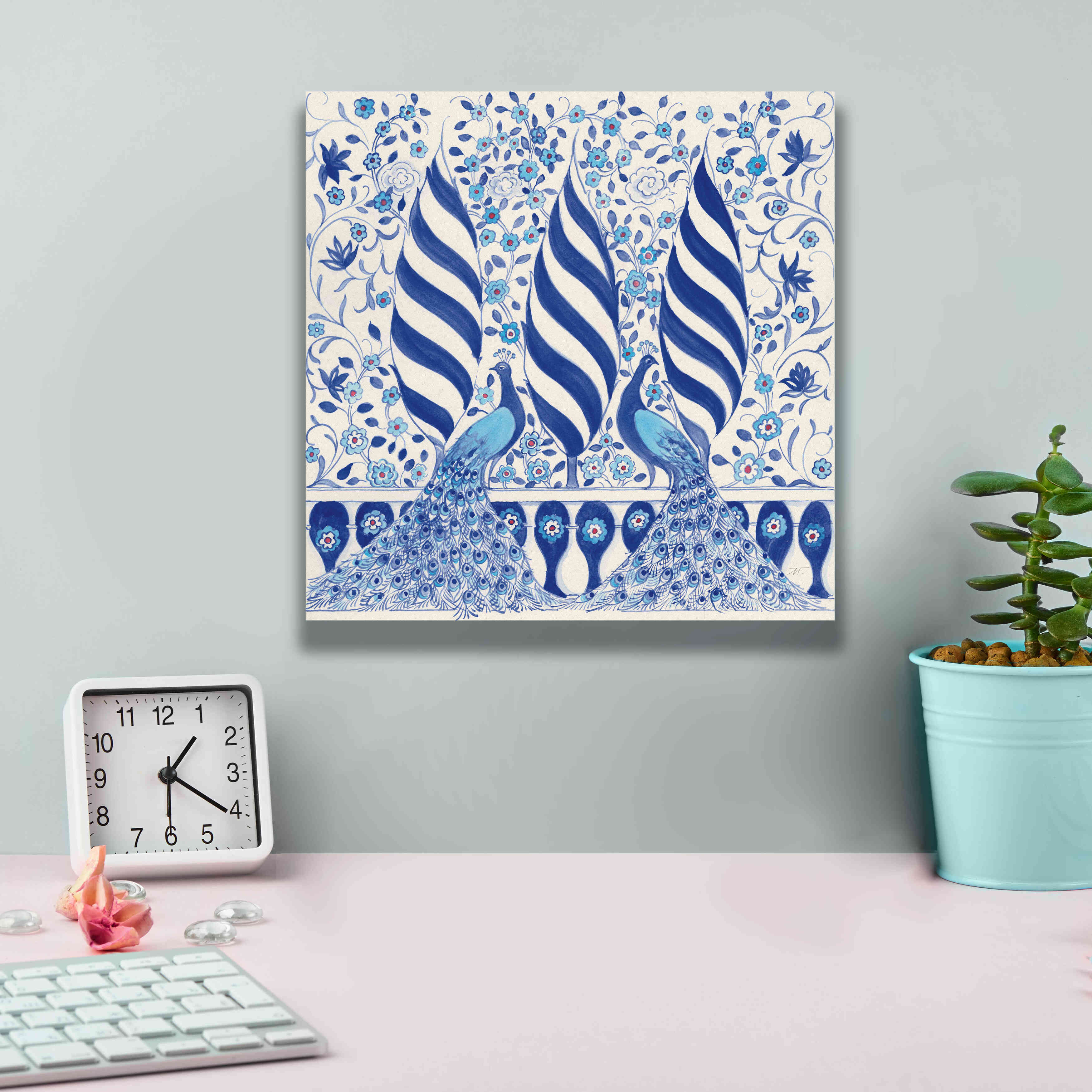 'Peacock Garden V' by Miranda Thomas, Giclee Canvas Wall Art,12x12