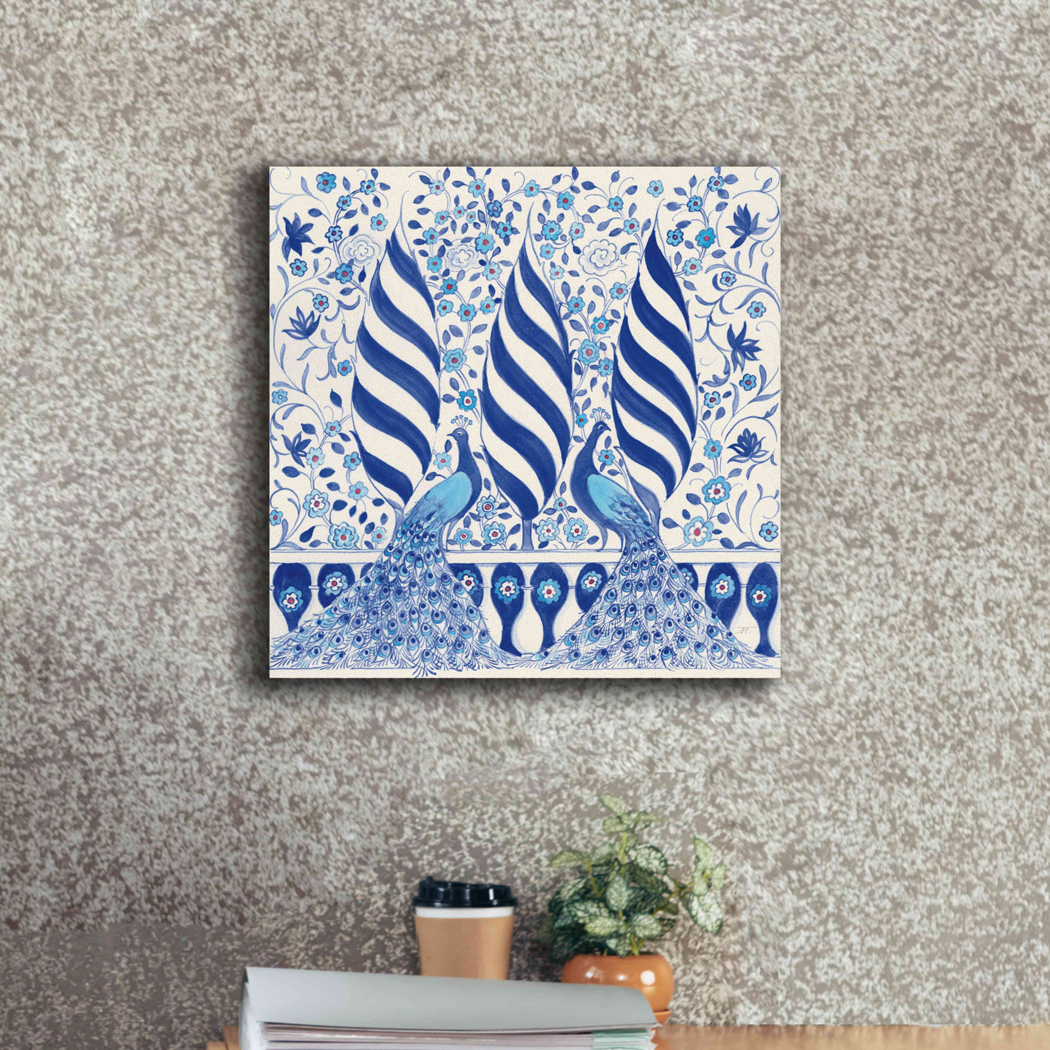 'Peacock Garden V' by Miranda Thomas, Giclee Canvas Wall Art,18x18