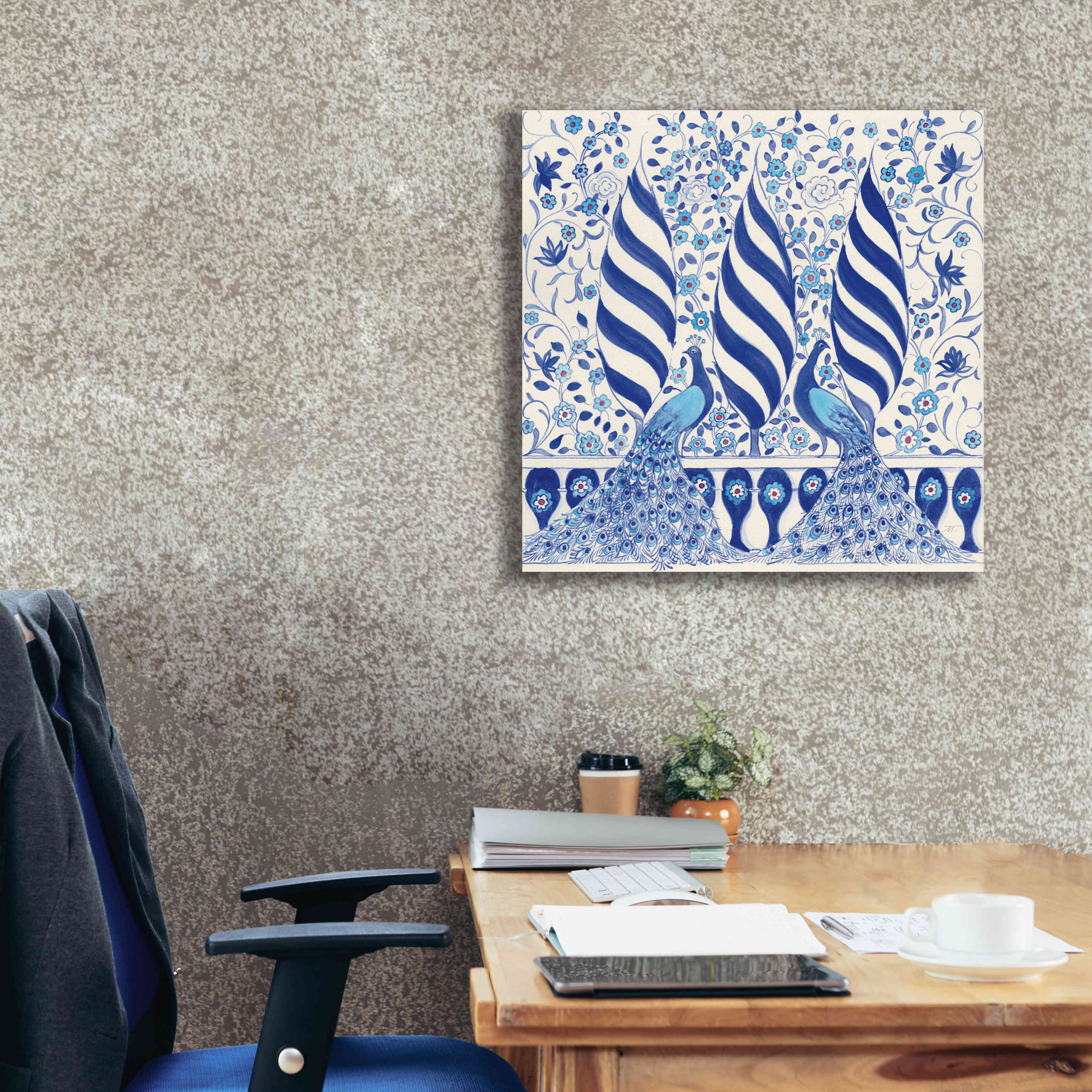 'Peacock Garden V' by Miranda Thomas, Giclee Canvas Wall Art,26x26