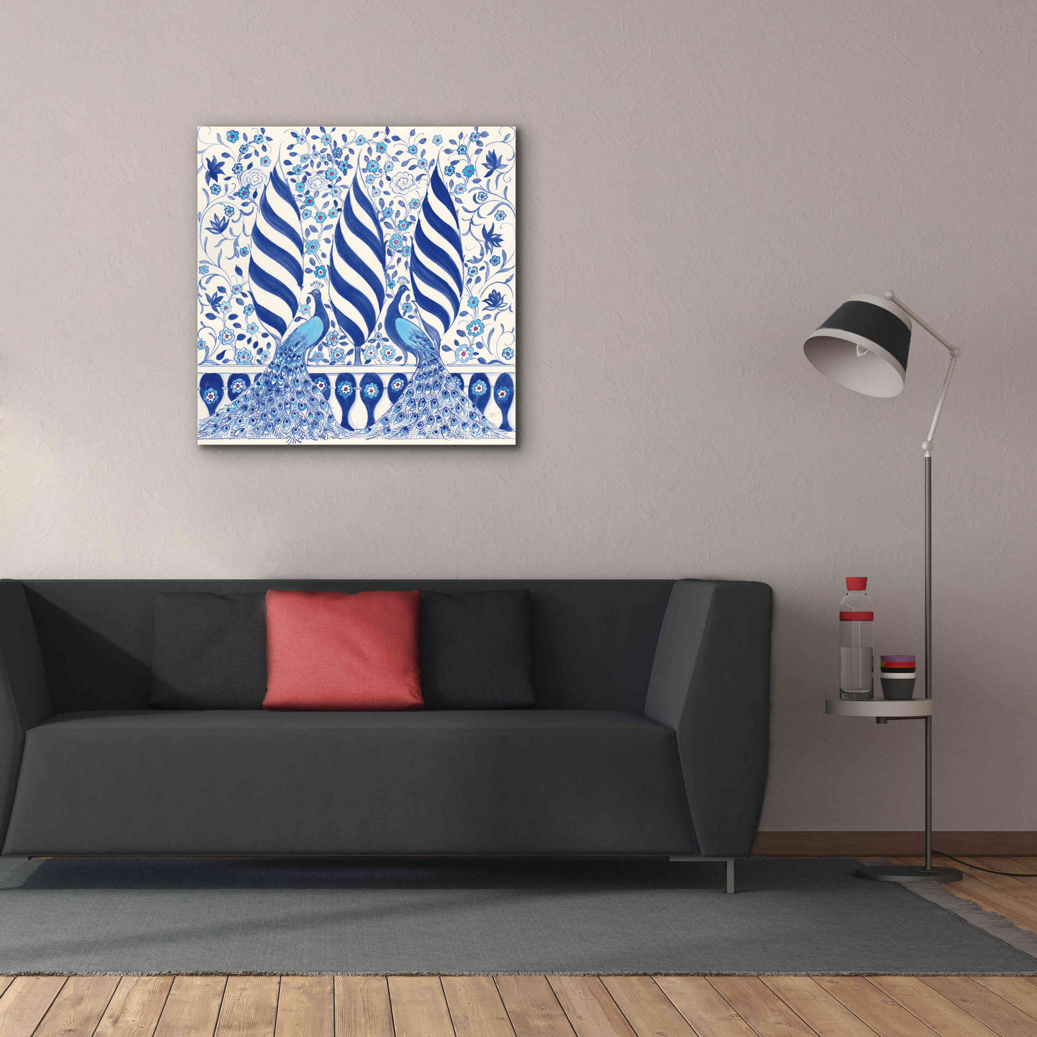 'Peacock Garden V' by Miranda Thomas, Giclee Canvas Wall Art,37x37