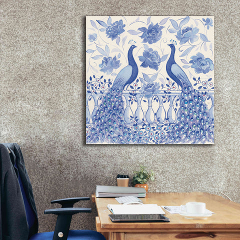 Image of 'Peacock Garden VI' by Miranda Thomas, Giclee Canvas Wall Art,37x37