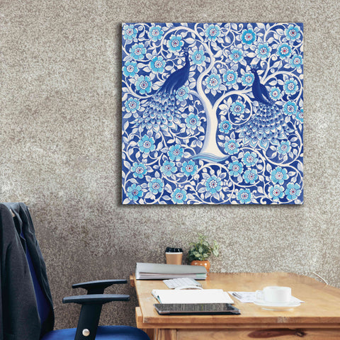 Image of 'Peacock Garden VII' by Miranda Thomas, Giclee Canvas Wall Art,37x37