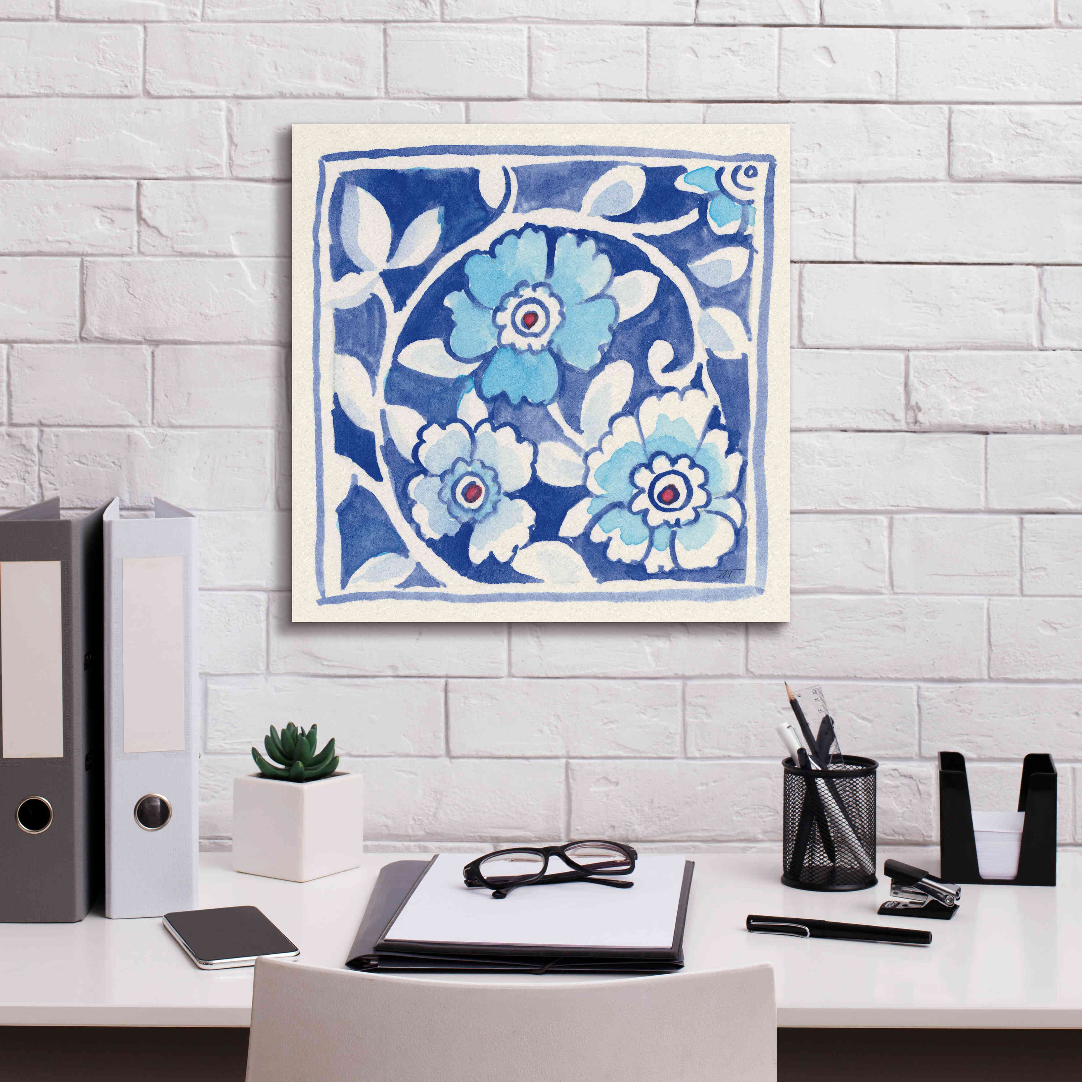 'Peacock Garden IX' by Miranda Thomas, Giclee Canvas Wall Art,18x18