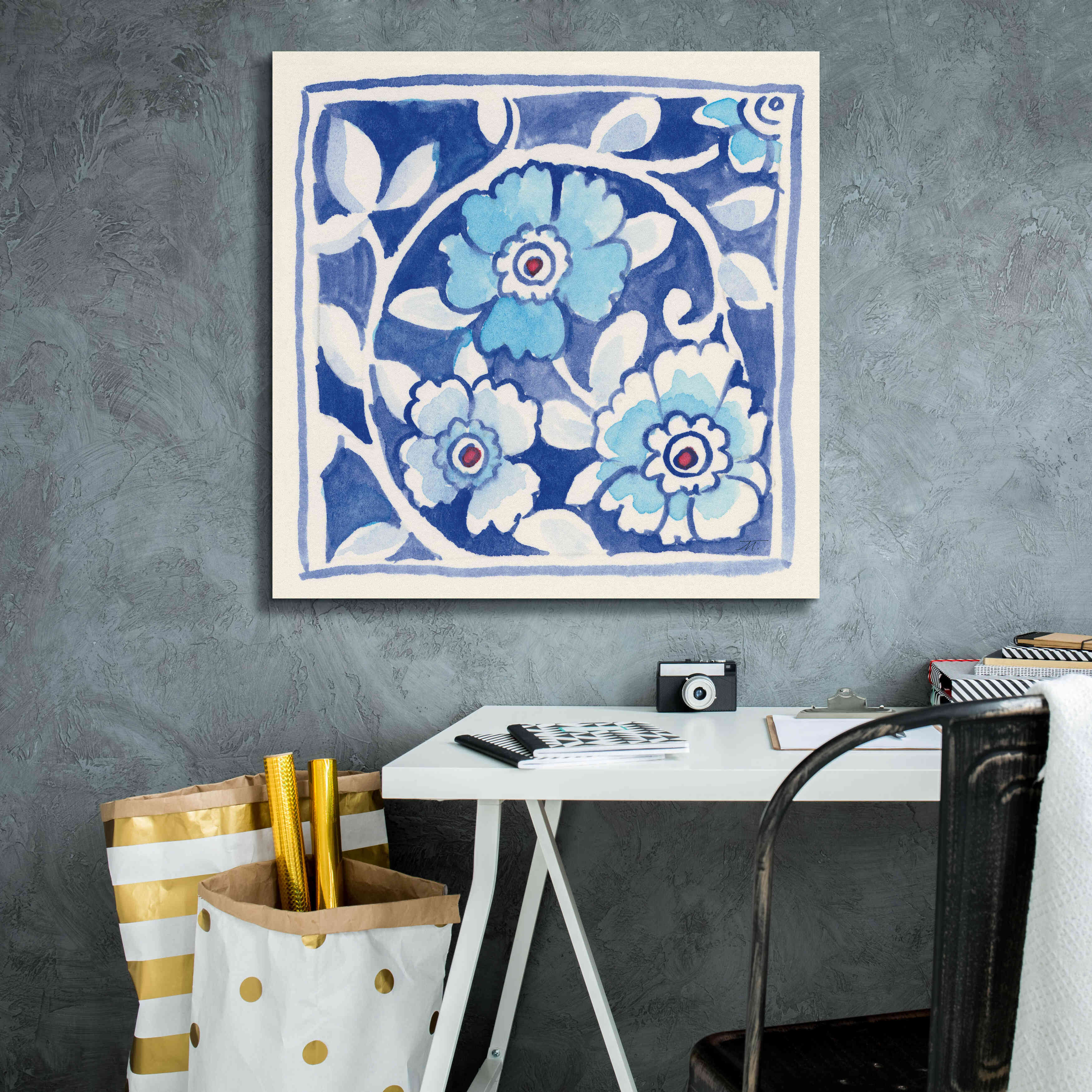 'Peacock Garden IX' by Miranda Thomas, Giclee Canvas Wall Art,26x26