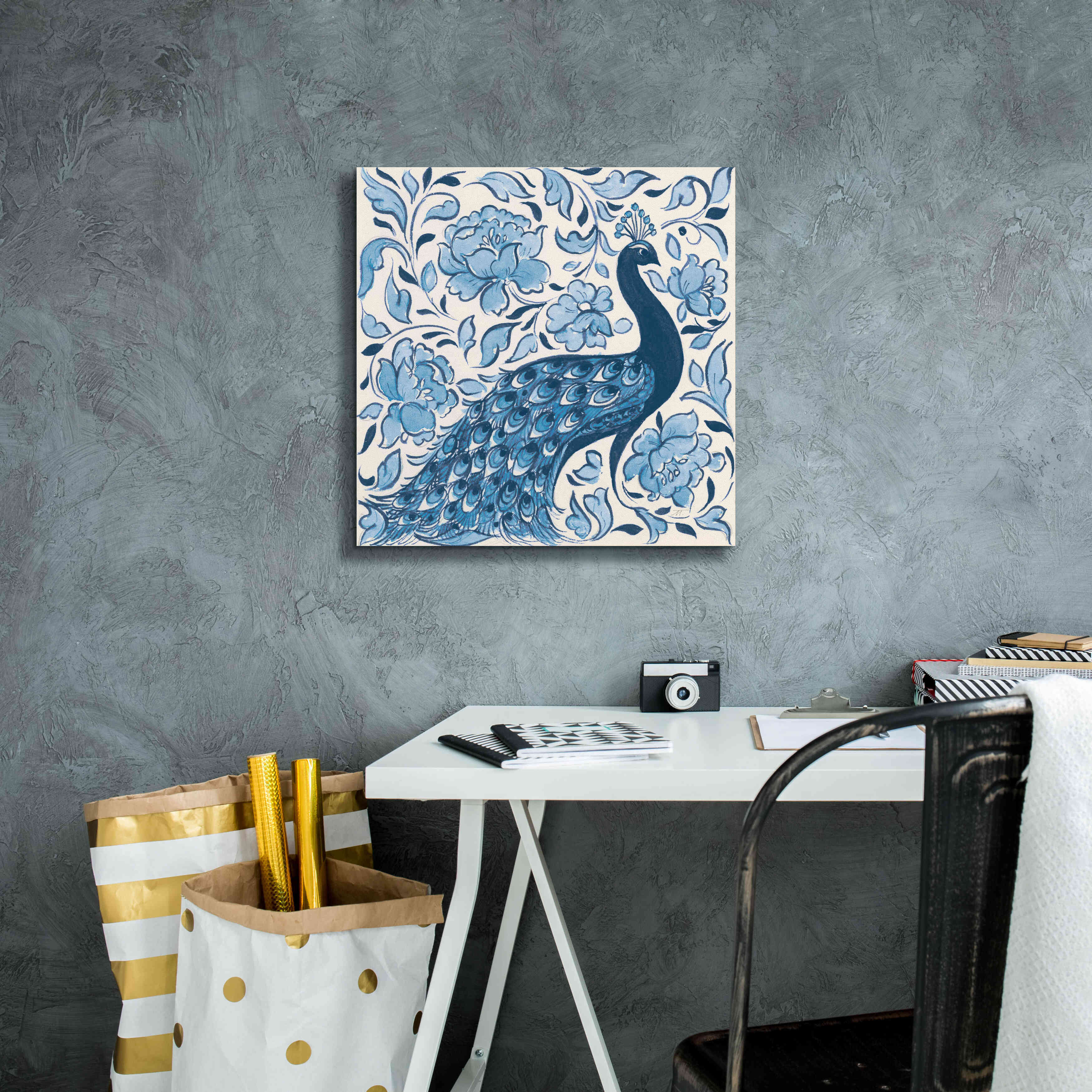 'Peacock Garden IV v2' by Miranda Thomas, Giclee Canvas Wall Art,18x18