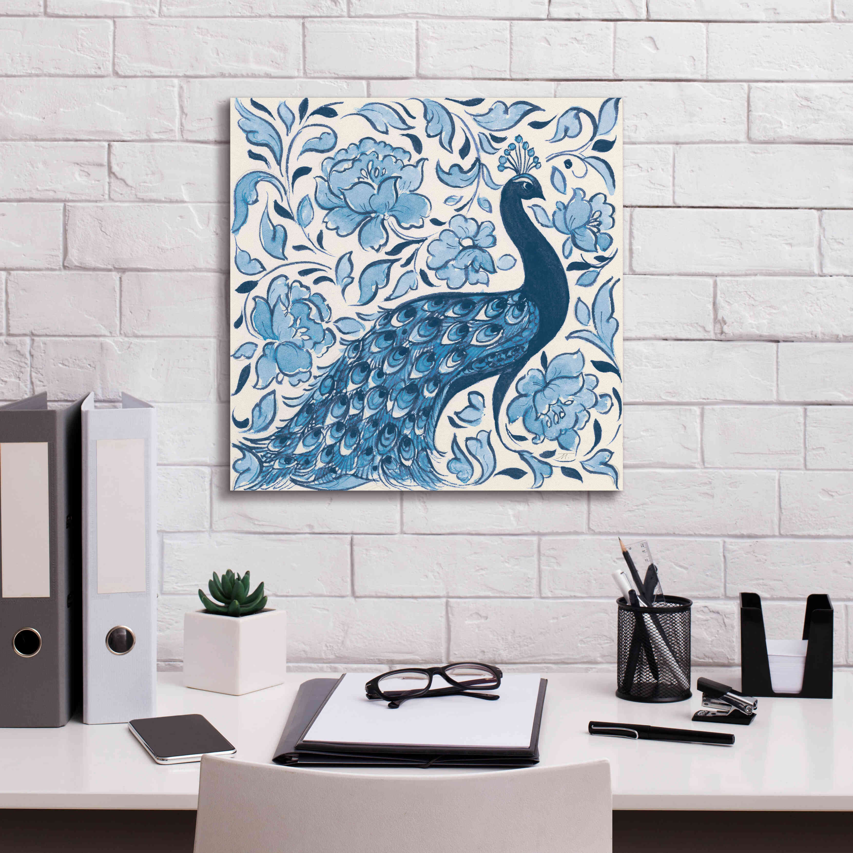 'Peacock Garden IV v2' by Miranda Thomas, Giclee Canvas Wall Art,18x18