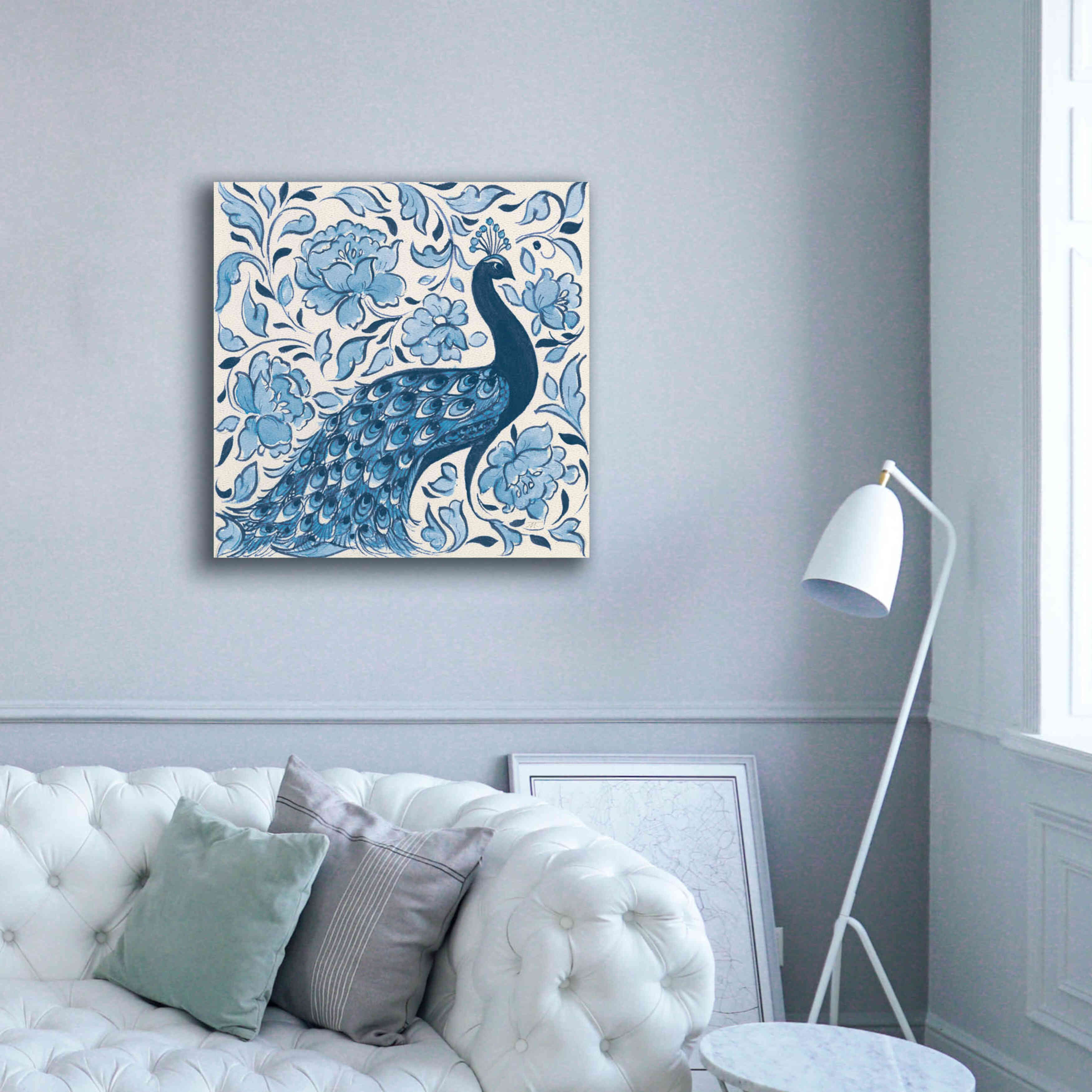 'Peacock Garden IV v2' by Miranda Thomas, Giclee Canvas Wall Art,37x37