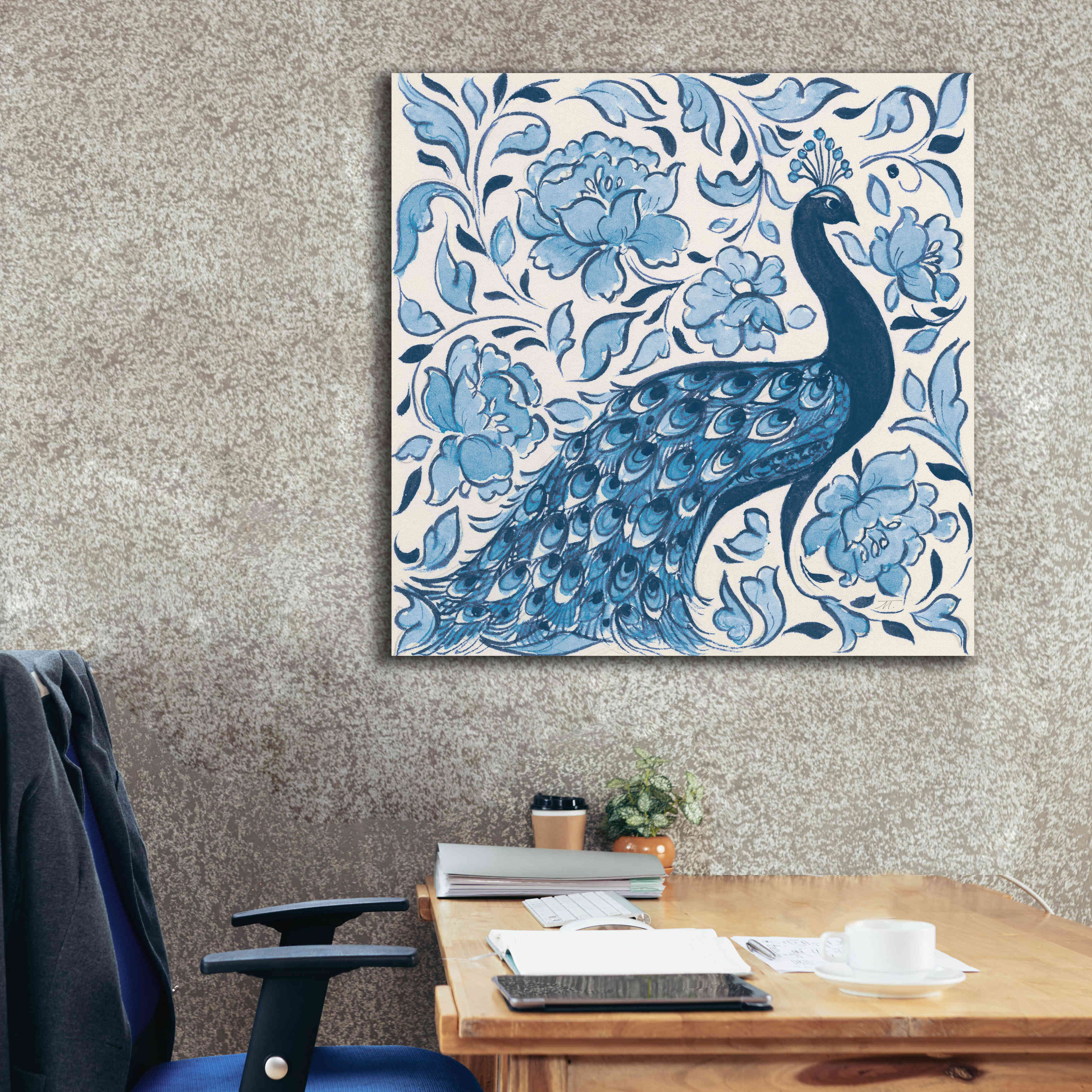 'Peacock Garden IV v2' by Miranda Thomas, Giclee Canvas Wall Art,37x37