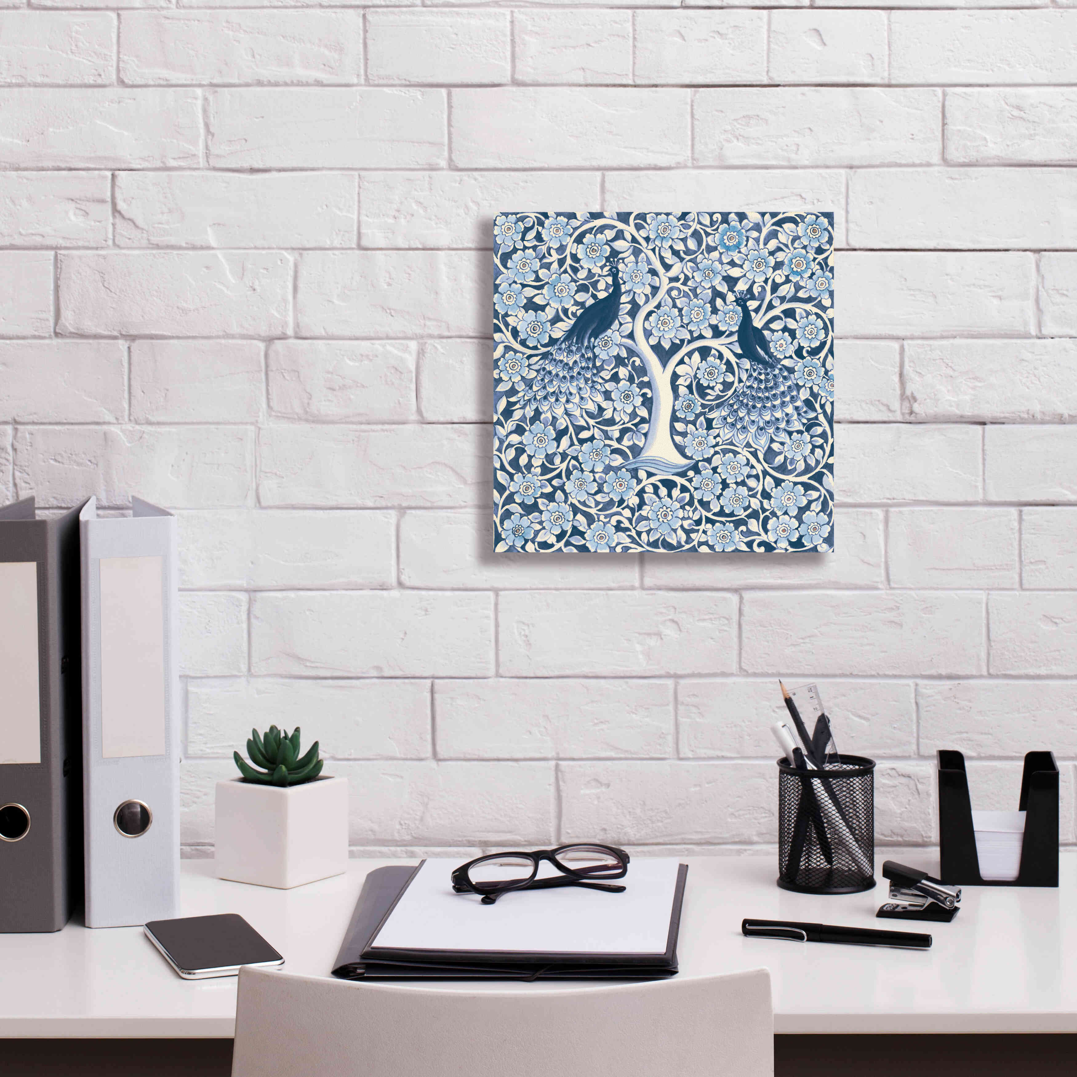 'Peacock Garden VII v2' by Miranda Thomas, Giclee Canvas Wall Art,12x12