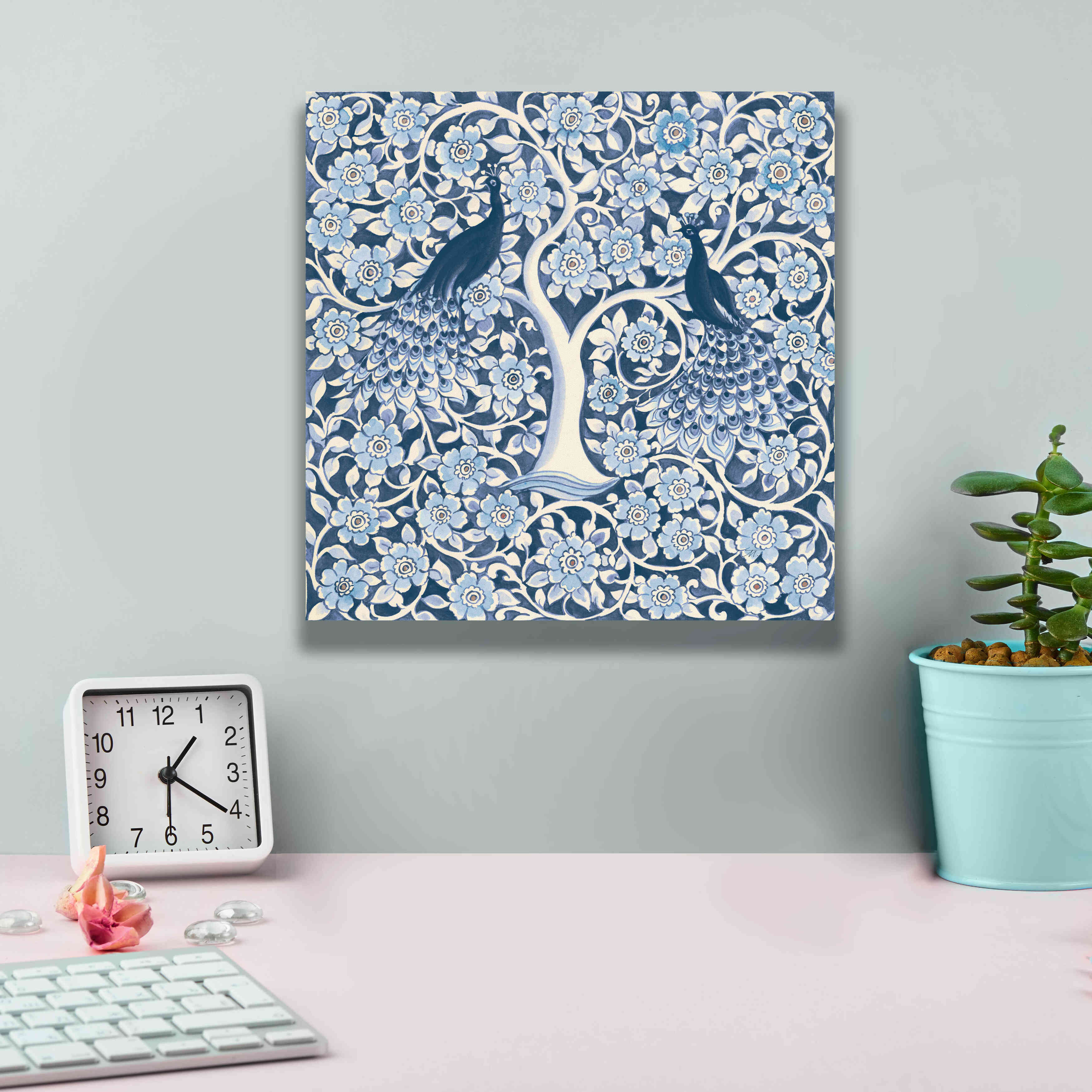 'Peacock Garden VII v2' by Miranda Thomas, Giclee Canvas Wall Art,12x12