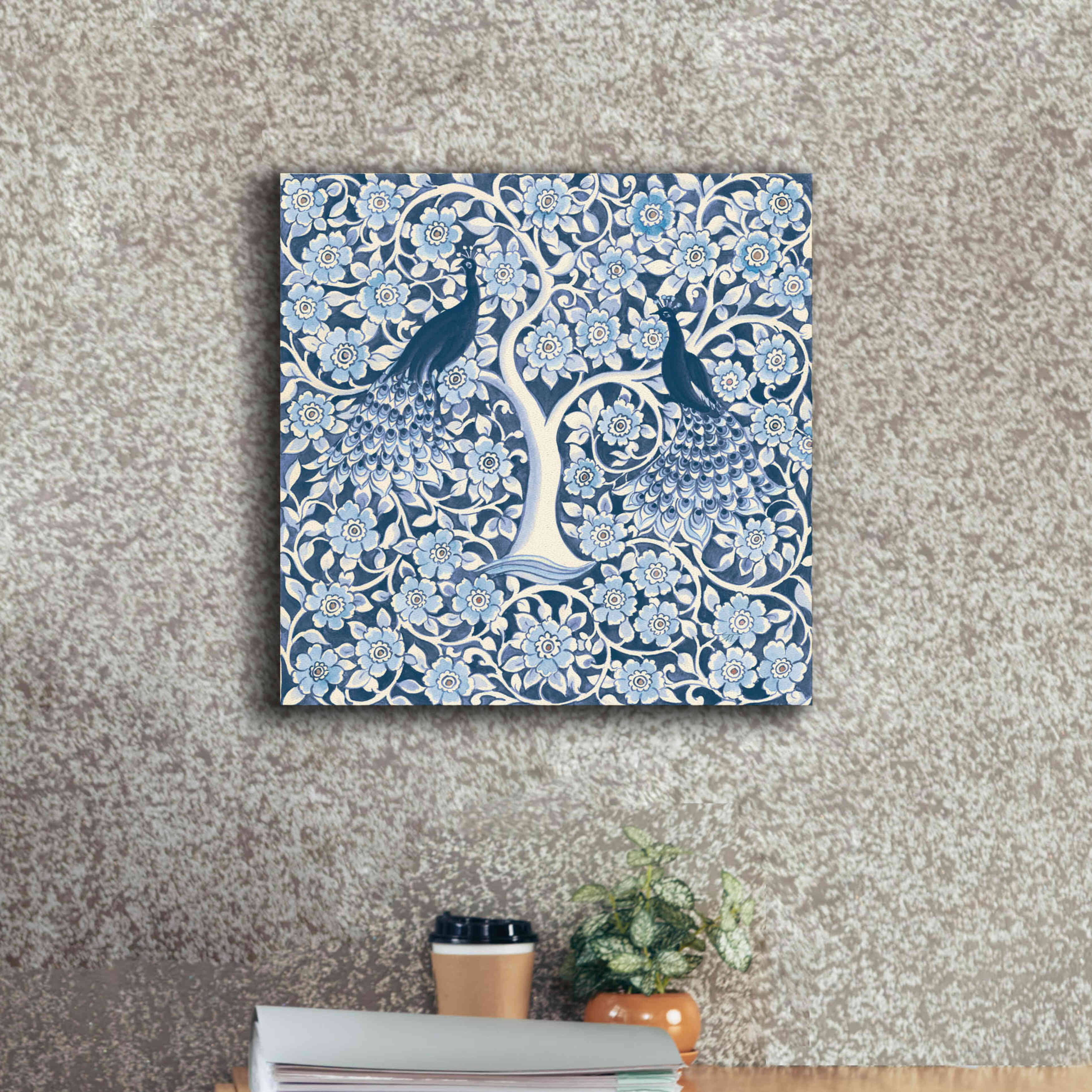 'Peacock Garden VII v2' by Miranda Thomas, Giclee Canvas Wall Art,18x18