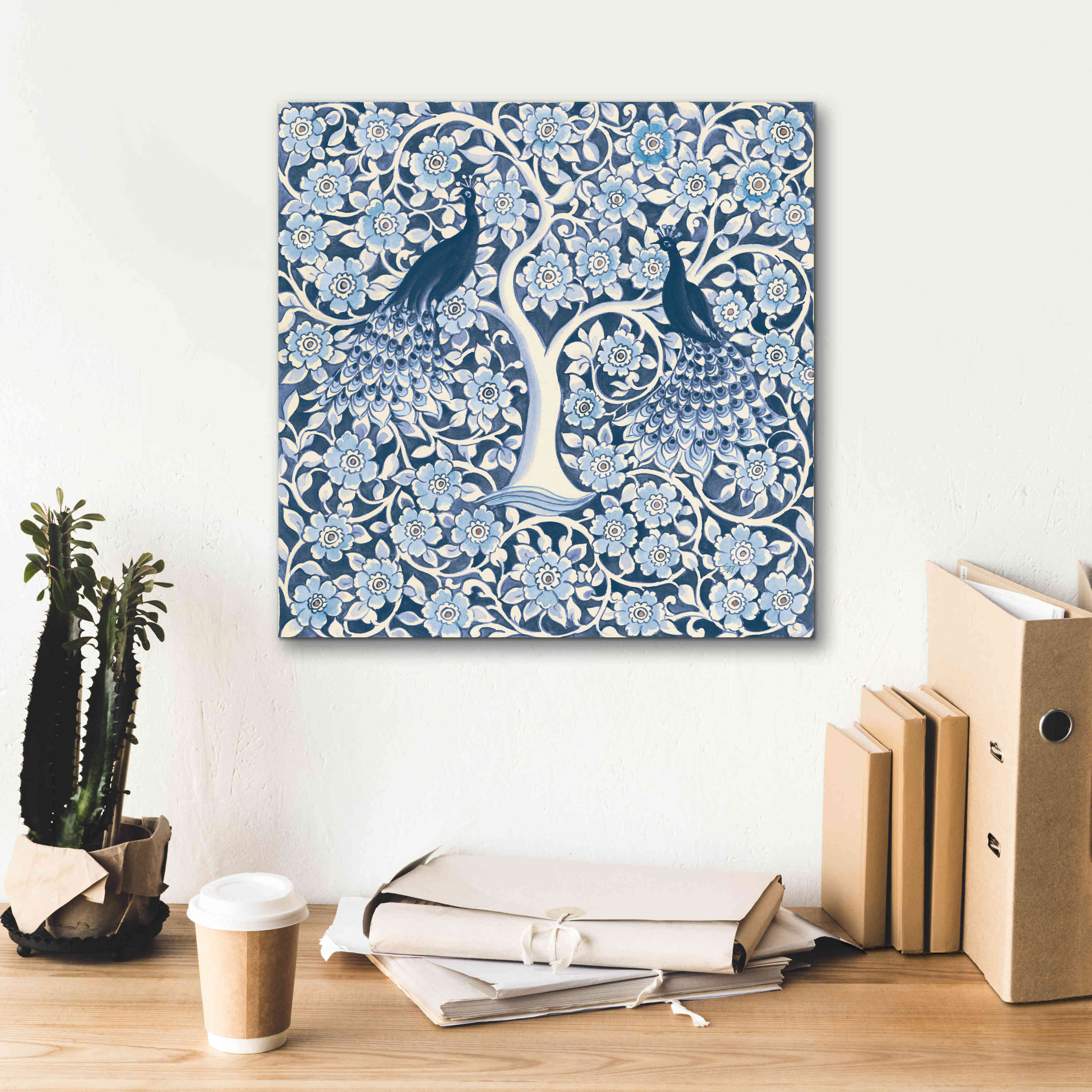 'Peacock Garden VII v2' by Miranda Thomas, Giclee Canvas Wall Art,18x18