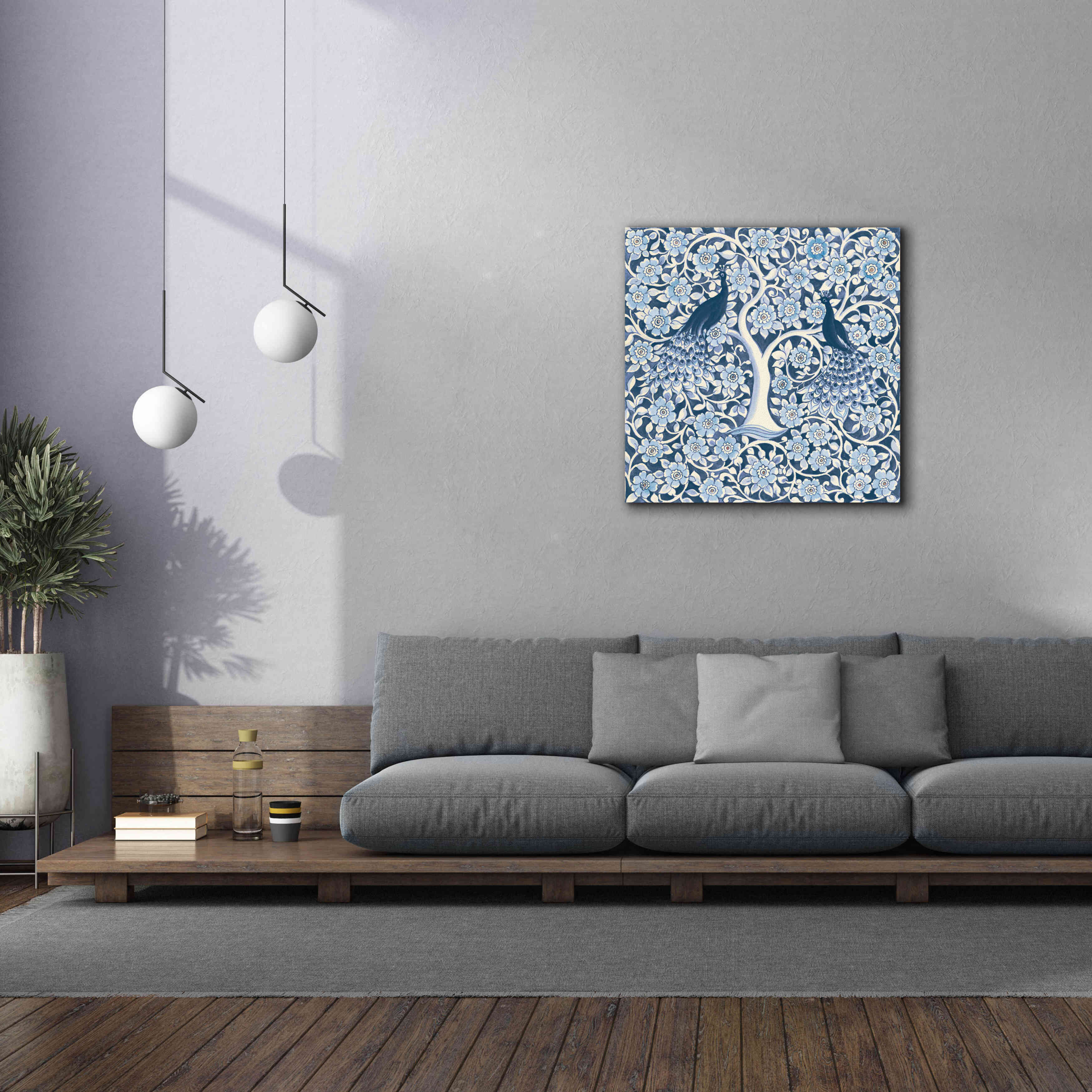 'Peacock Garden VII v2' by Miranda Thomas, Giclee Canvas Wall Art,37x37