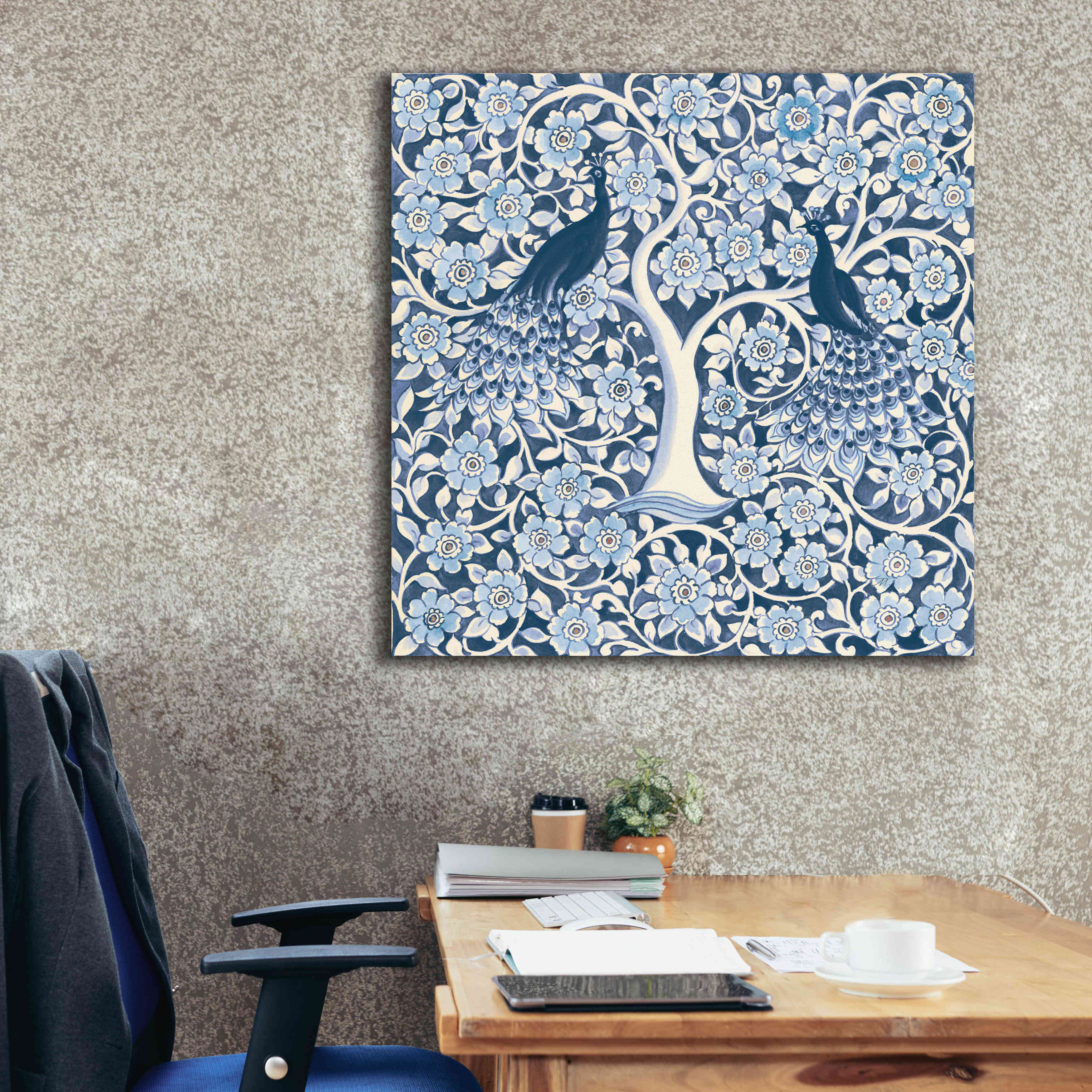 'Peacock Garden VII v2' by Miranda Thomas, Giclee Canvas Wall Art,37x37