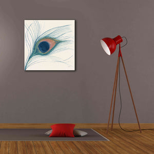 'Peacock Feather I Blue' by Miranda Thomas, Giclee Canvas Wall Art,26x26