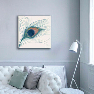 'Peacock Feather I Blue' by Miranda Thomas, Giclee Canvas Wall Art,37x37