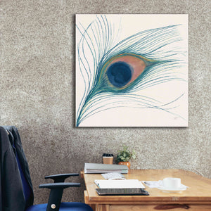 'Peacock Feather I Blue' by Miranda Thomas, Giclee Canvas Wall Art,37x37