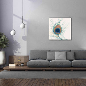 'Peacock Feather II Blue' by Miranda Thomas, Giclee Canvas Wall Art,37x37
