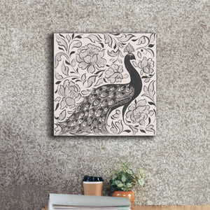 'Peacock Garden IV BW' by Miranda Thomas, Giclee Canvas Wall Art,18x18