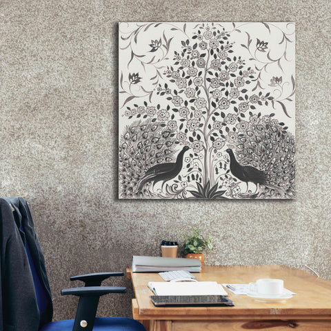 Image of 'Peacock Garden VIII BW' by Miranda Thomas, Giclee Canvas Wall Art,37x37