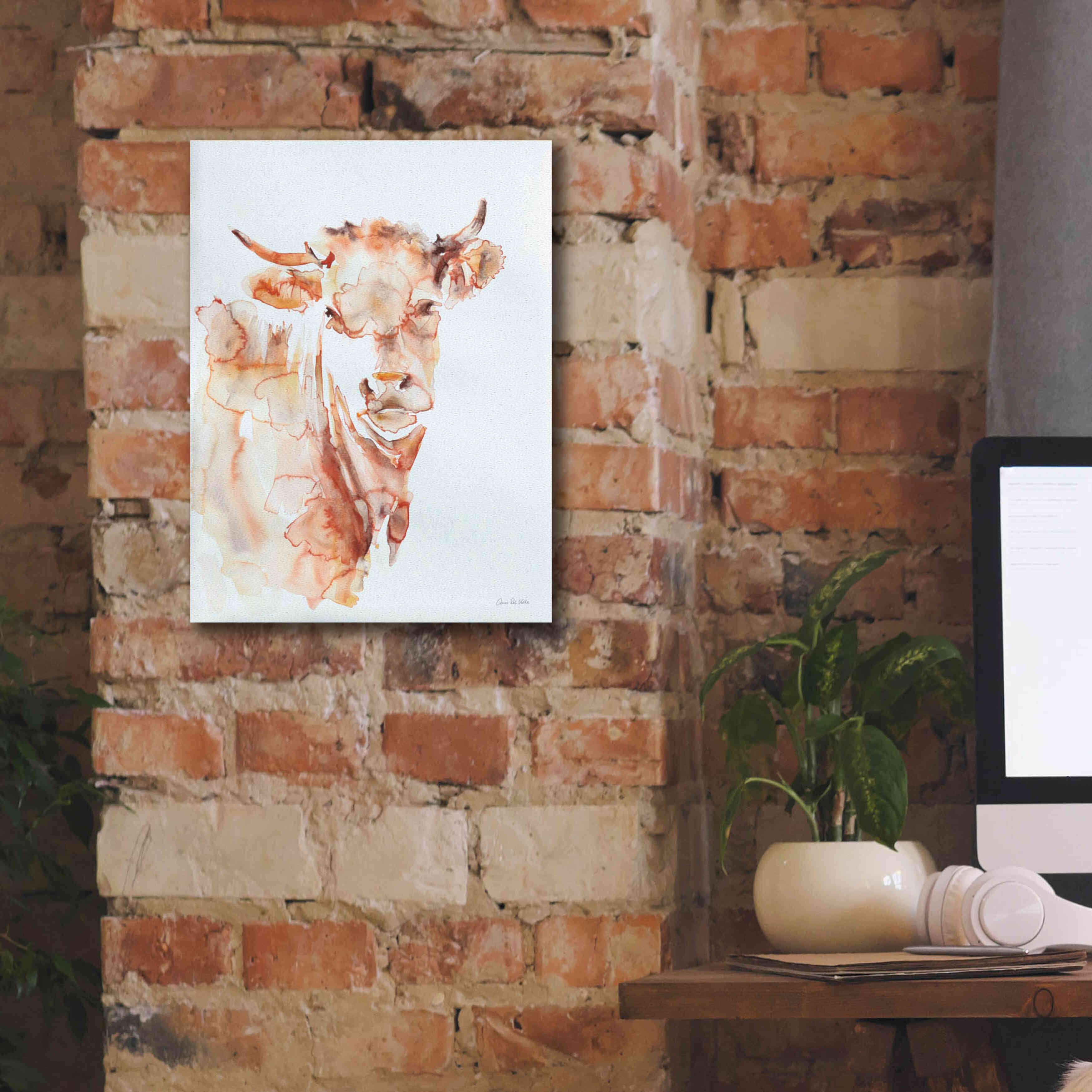 'Village Cow' by Alan Majchrowicz, Giclee Canvas Wall Art,12x16