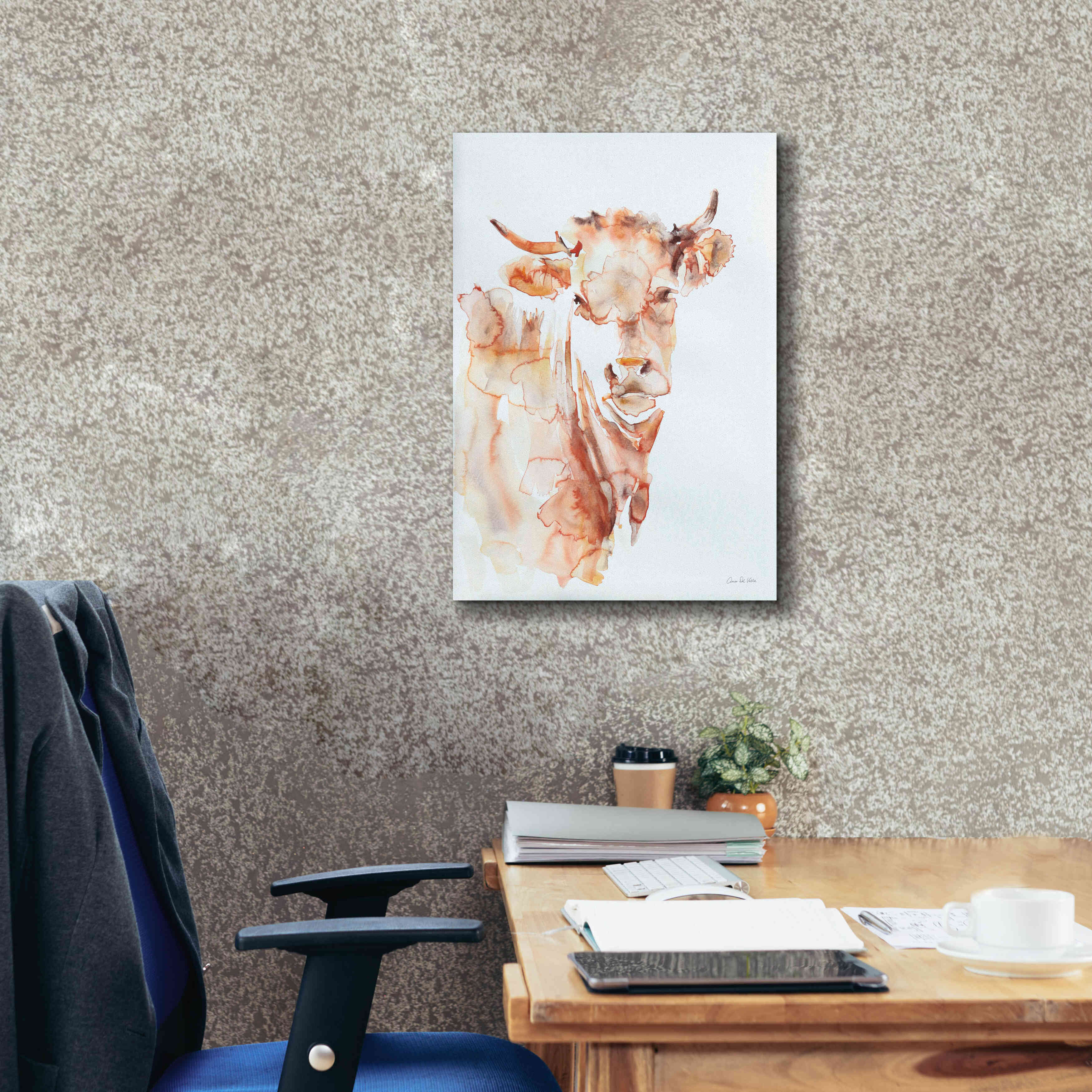 'Village Cow' by Alan Majchrowicz, Giclee Canvas Wall Art,18x26