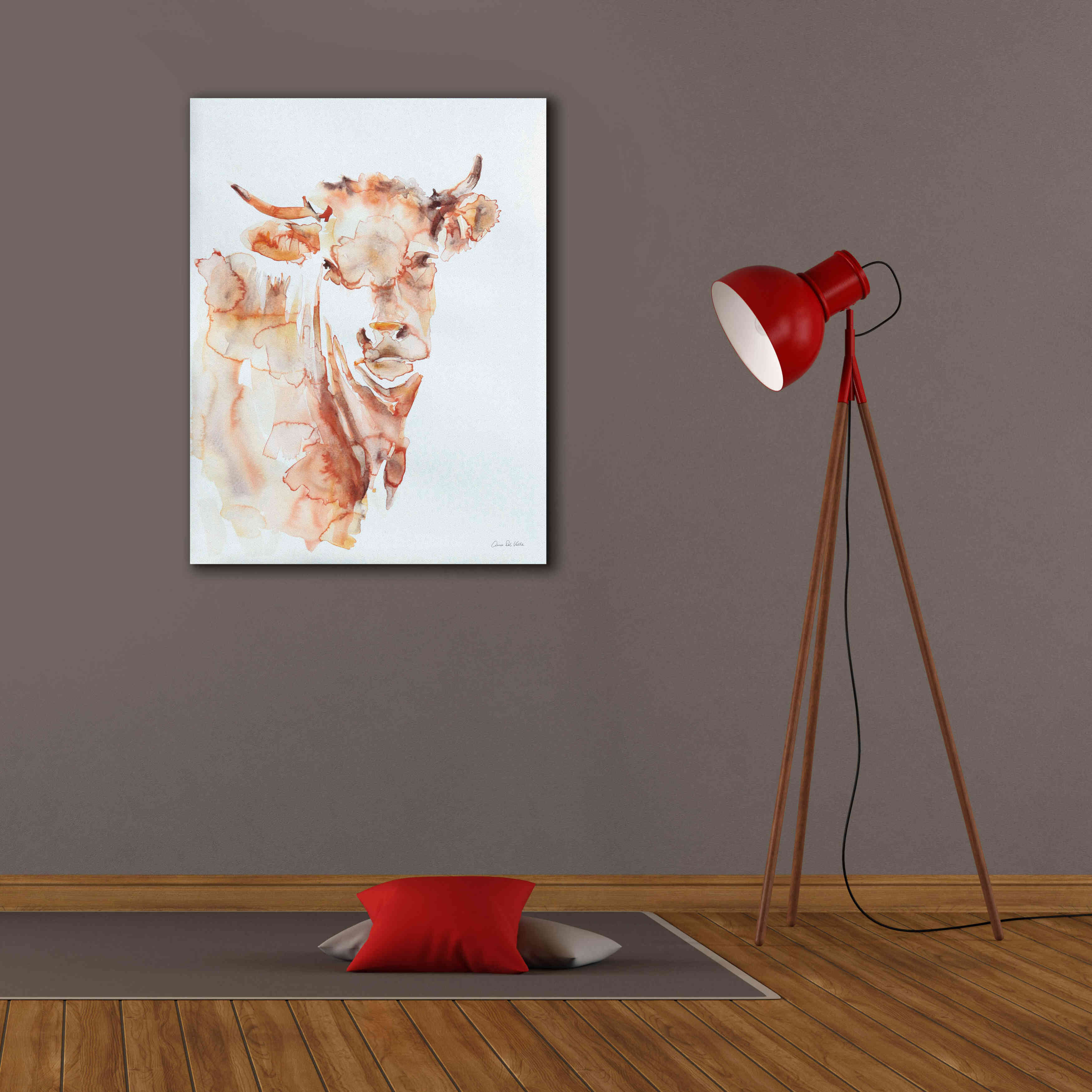 'Village Cow' by Alan Majchrowicz, Giclee Canvas Wall Art,26x34