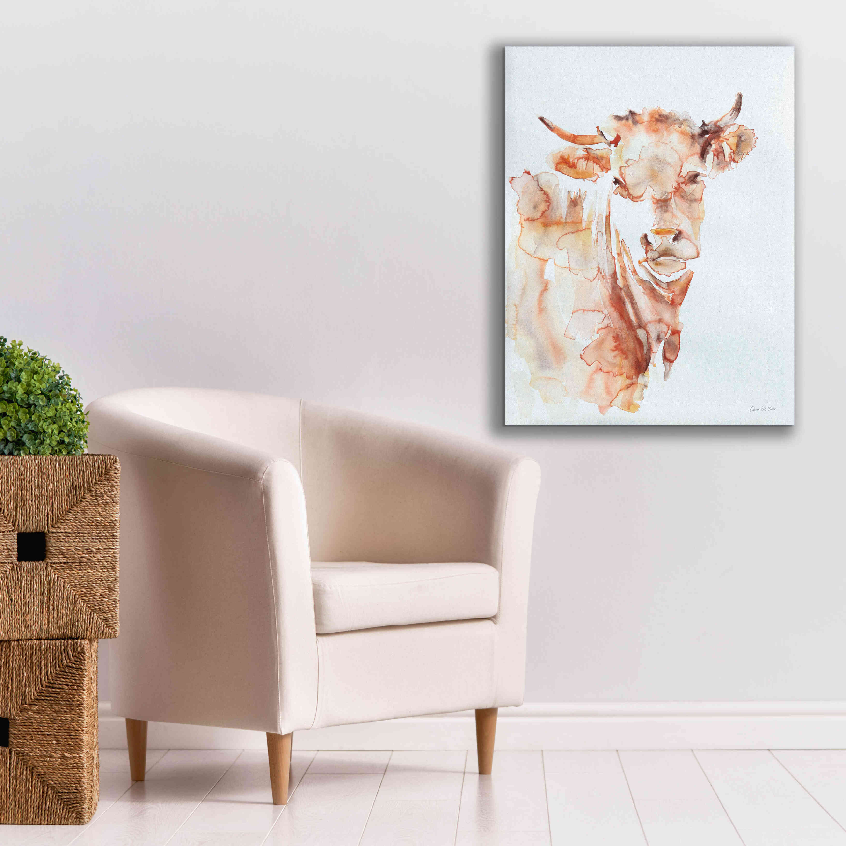 'Village Cow' by Alan Majchrowicz, Giclee Canvas Wall Art,26x34
