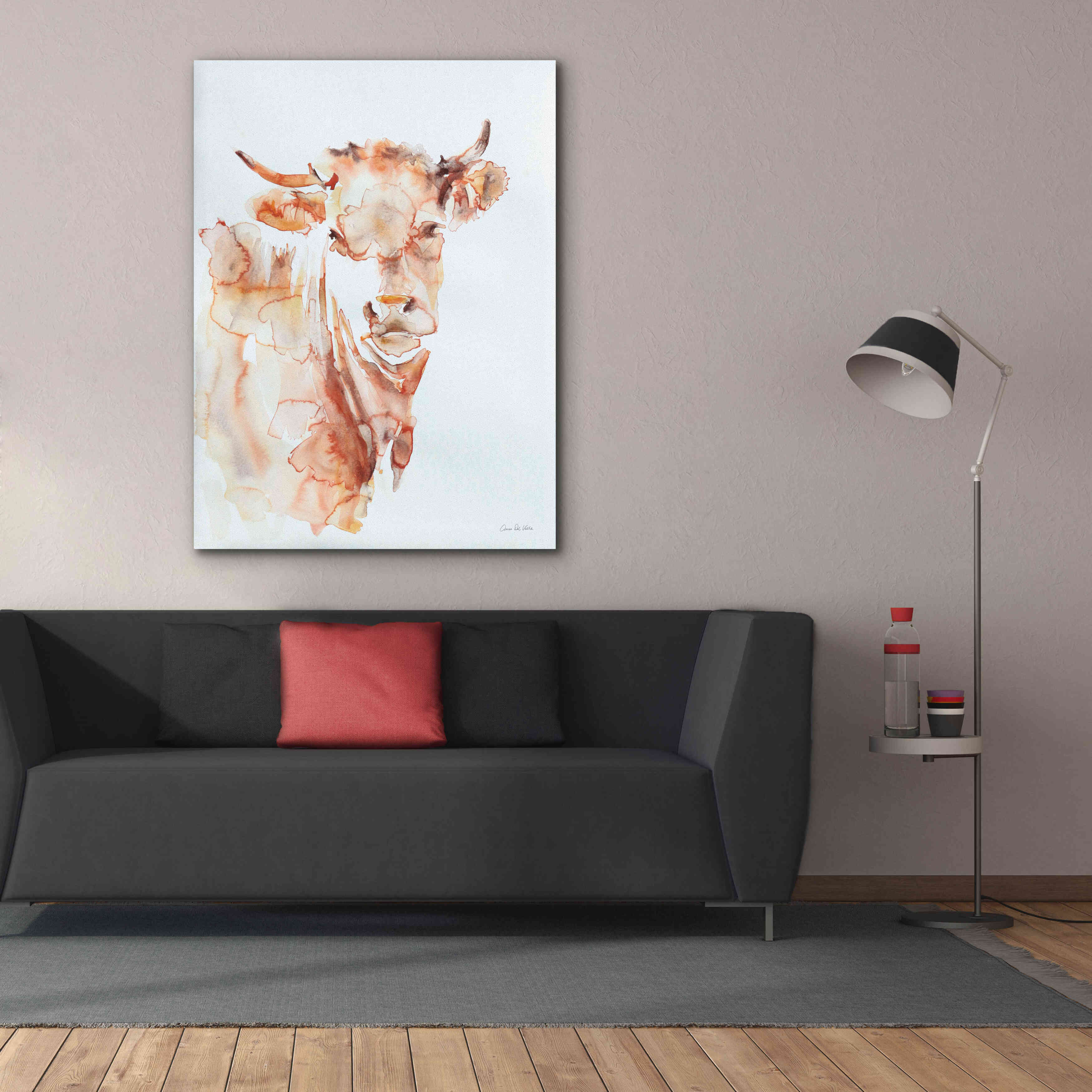 'Village Cow' by Alan Majchrowicz, Giclee Canvas Wall Art,40x54