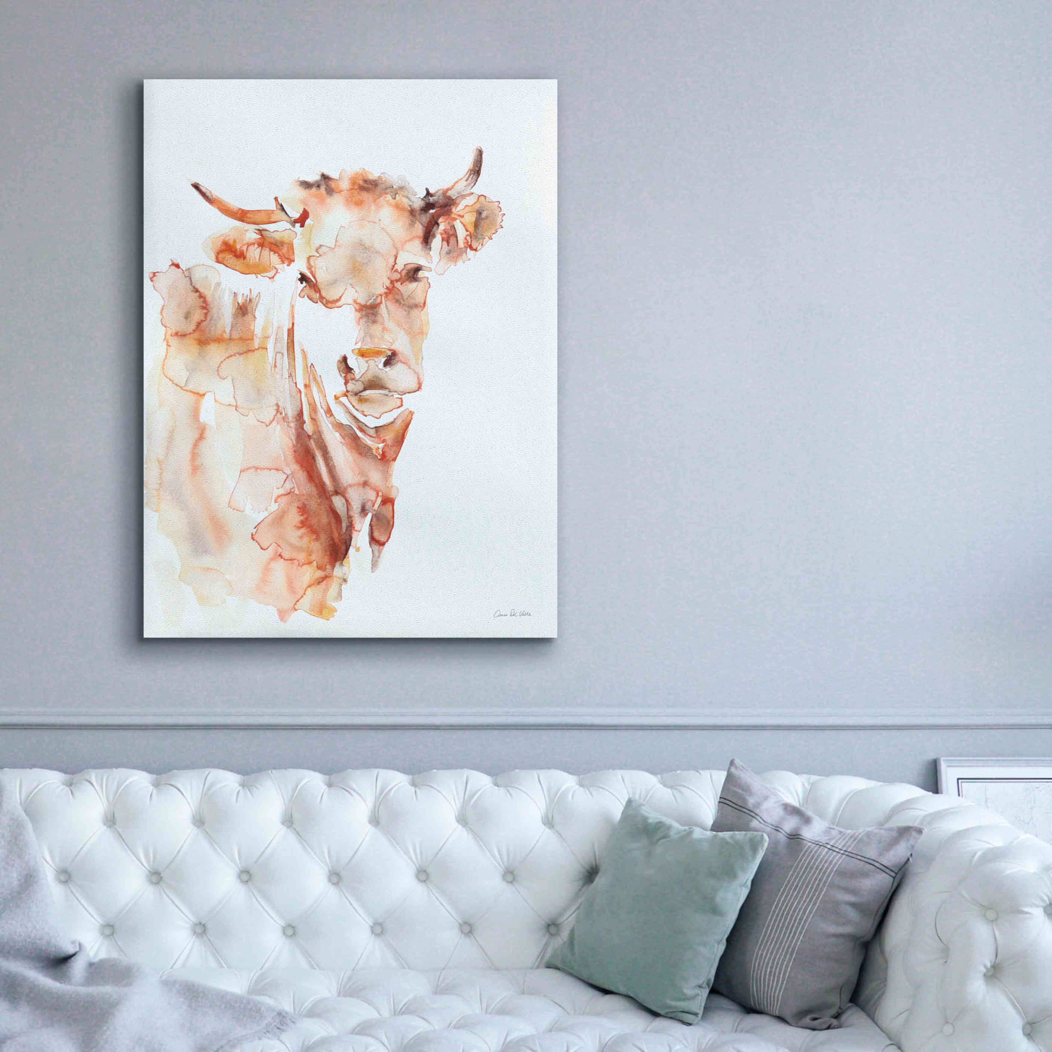 'Village Cow' by Alan Majchrowicz, Giclee Canvas Wall Art,40x54