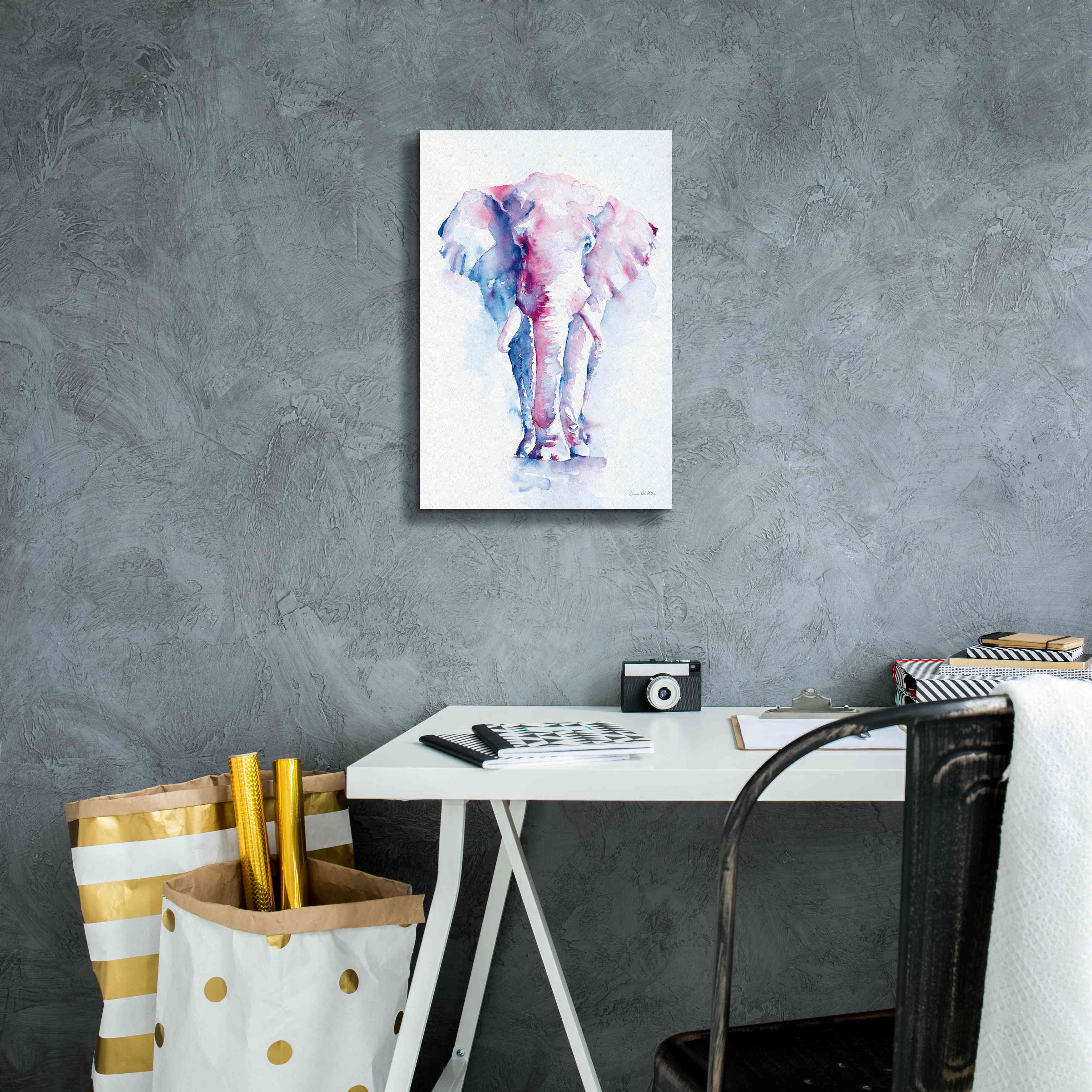 'An Elephant Never Forgets' by Alan Majchrowicz, Giclee Canvas Wall Art,12x18