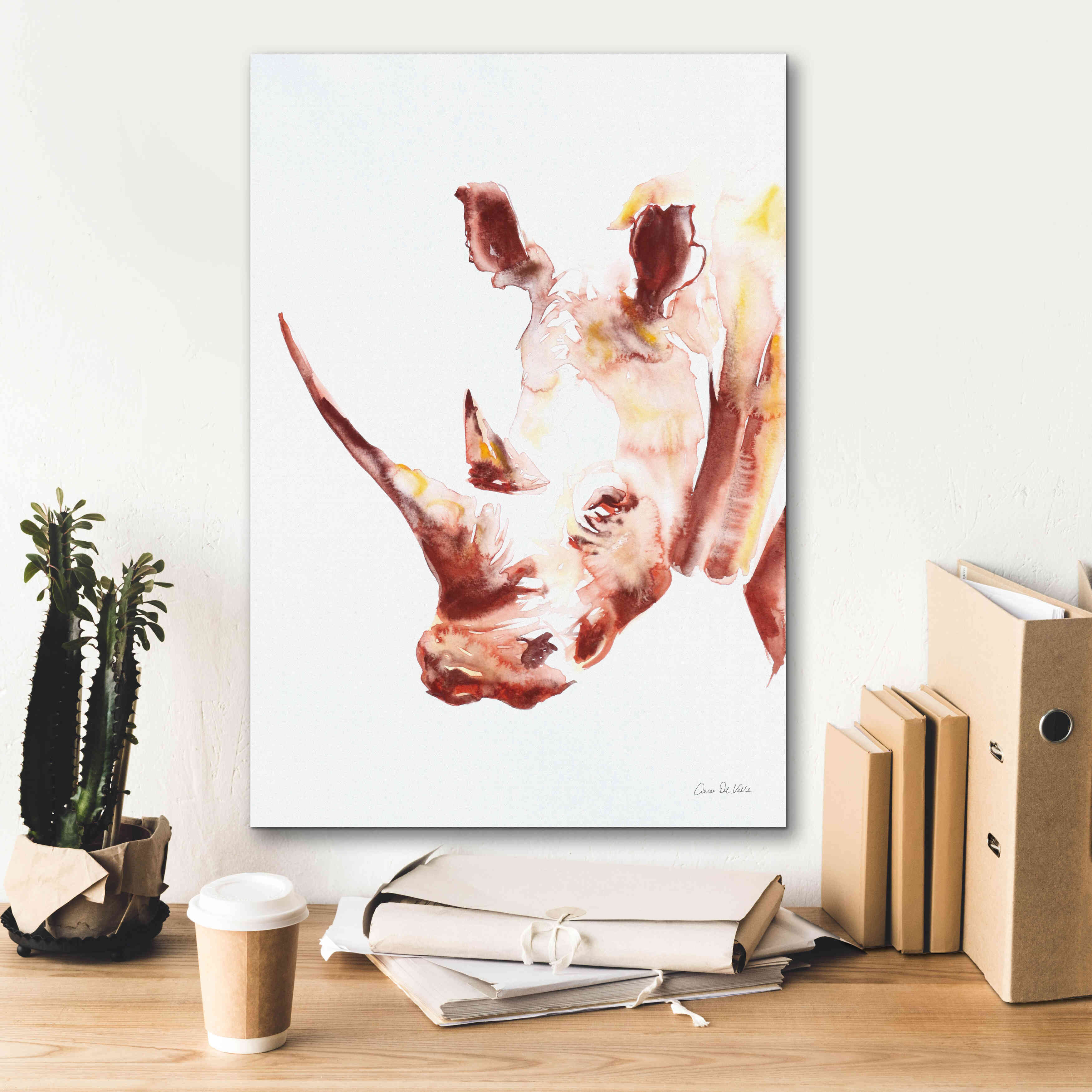 'Rhino' by Alan Majchrowicz, Giclee Canvas Wall Art,18x26