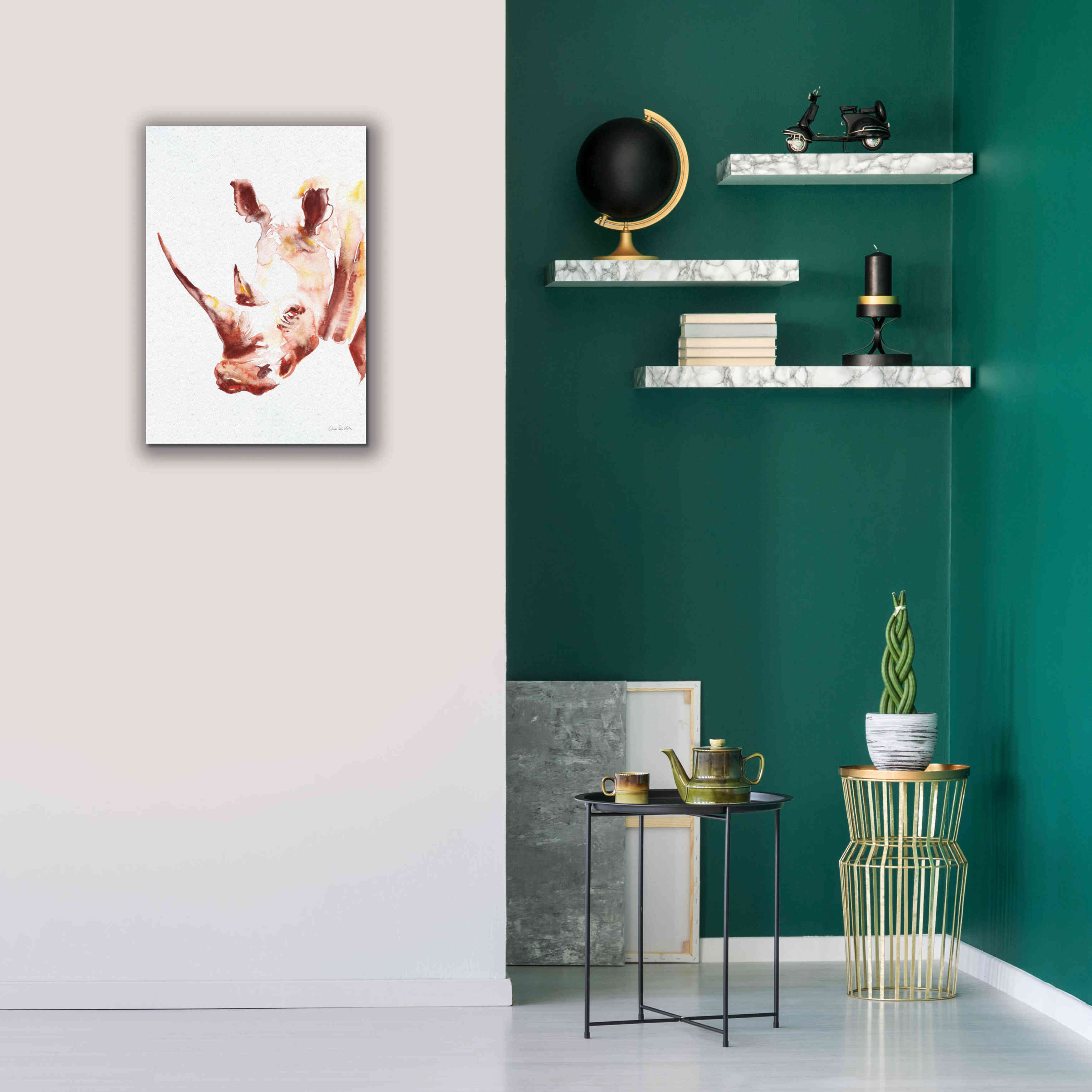 'Rhino' by Alan Majchrowicz, Giclee Canvas Wall Art,18x26