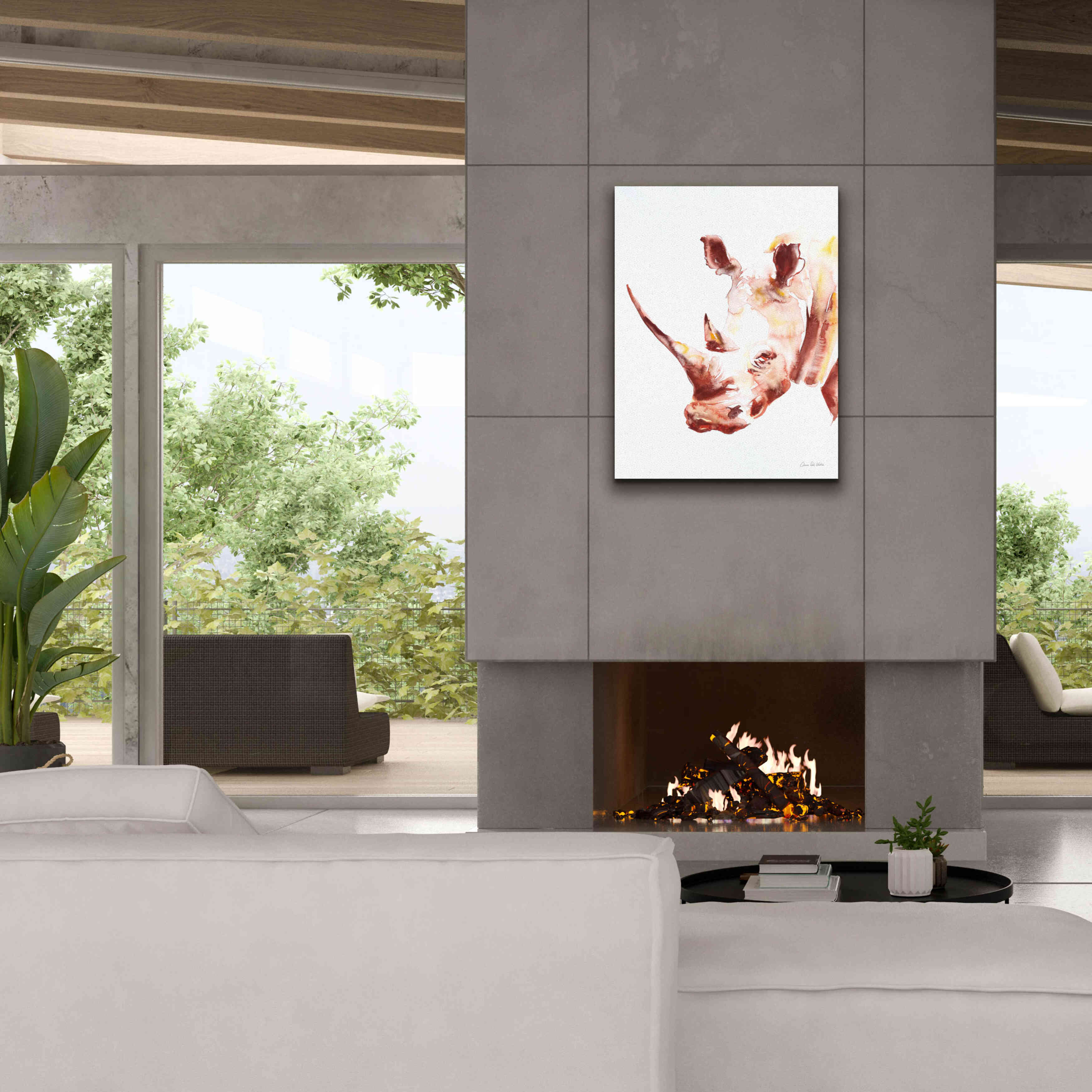 'Rhino' by Alan Majchrowicz, Giclee Canvas Wall Art,26x34